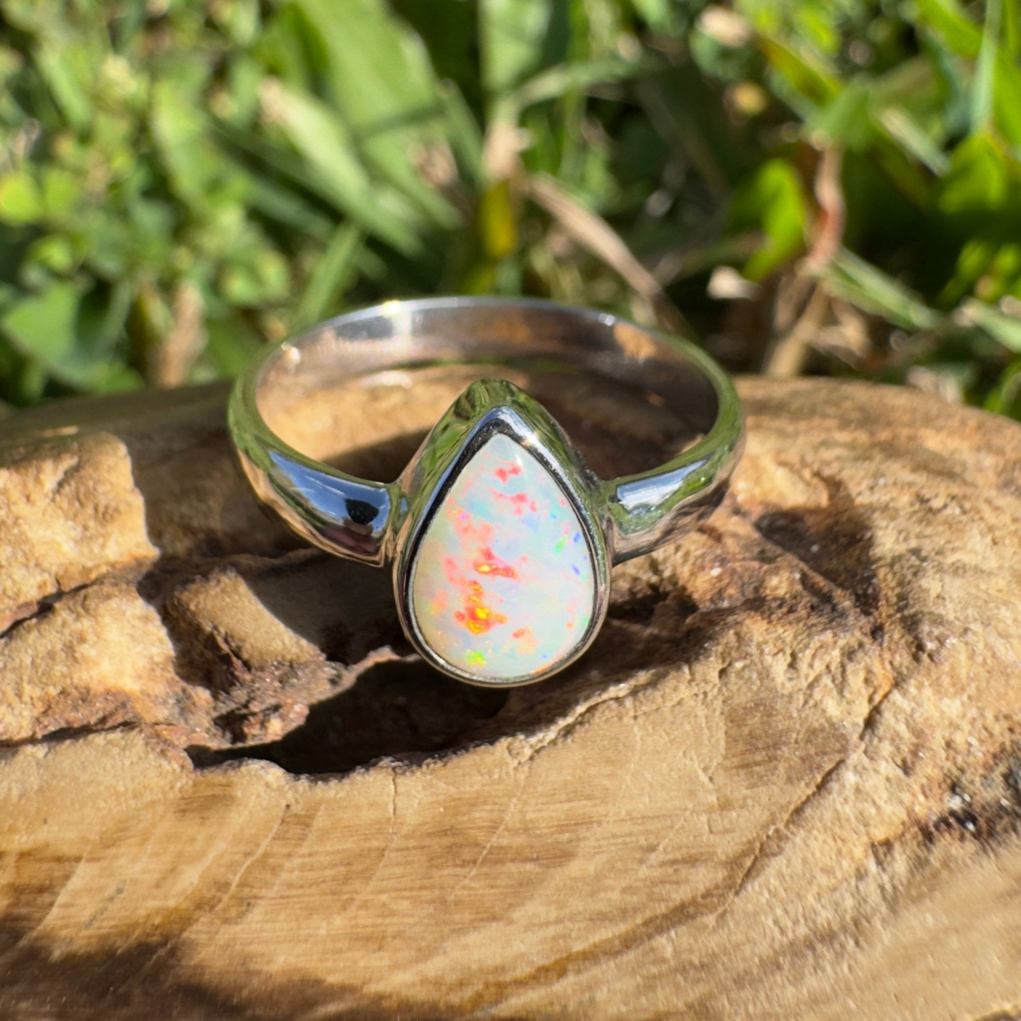 1.4ct Lightning Ridge Opal Ring ~ 'Purnululu Flame' | 925 Sterling Silver | Solid Australian Opal
