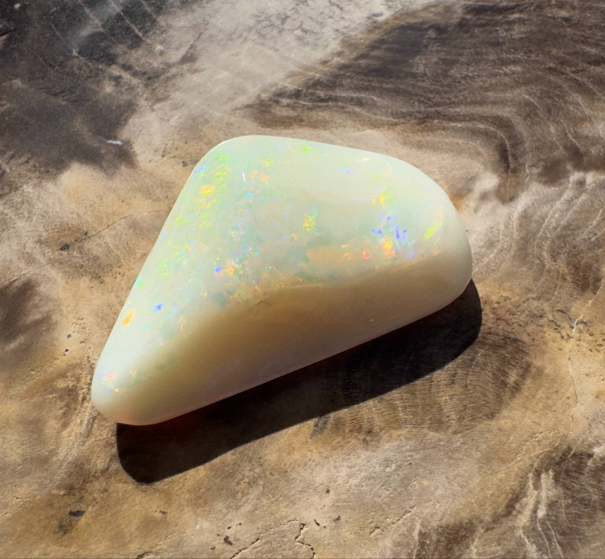 15.4ct Hand - cut Solid Australian Coober Pedy Opal