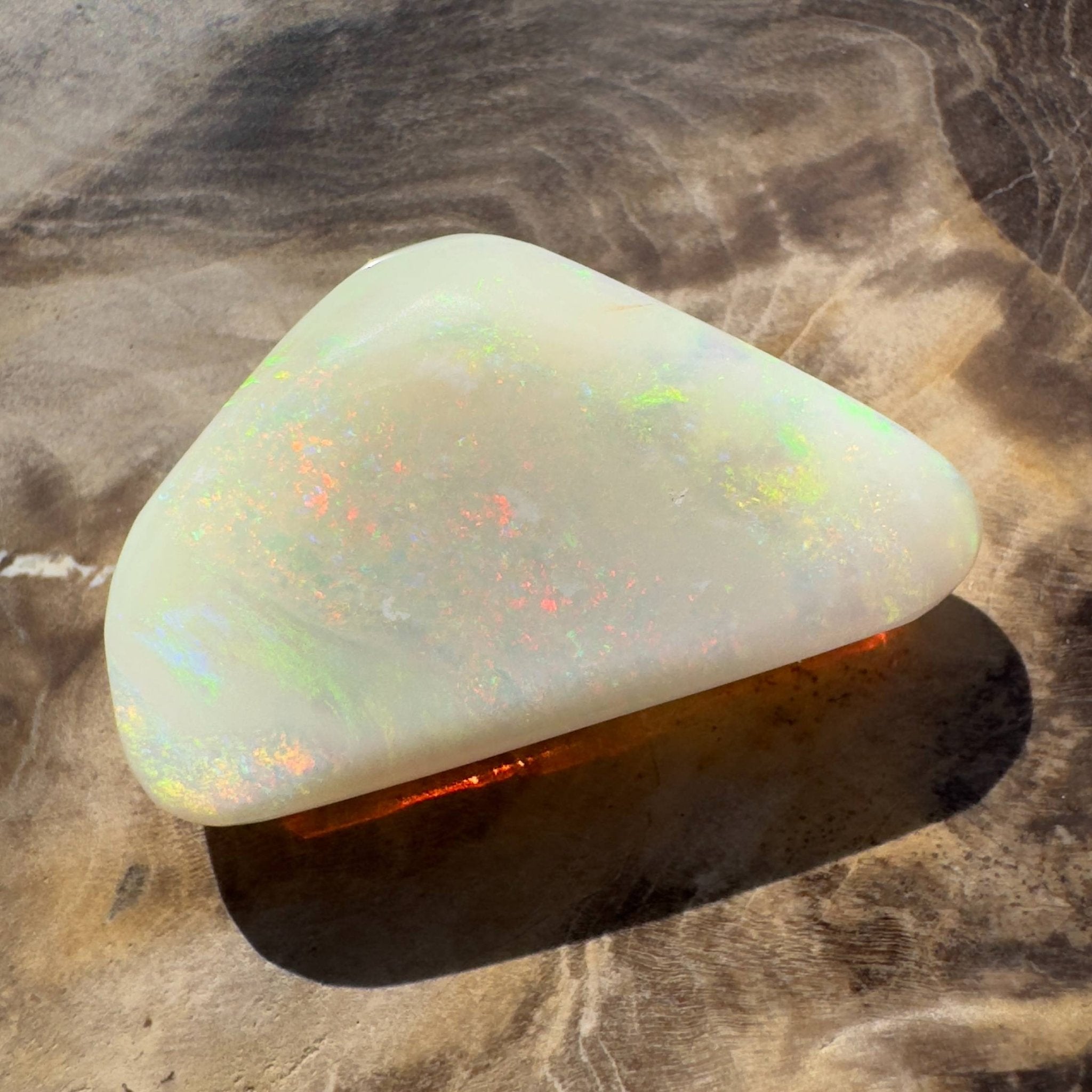 15.4ct Hand - cut Solid Australian Coober Pedy Opal