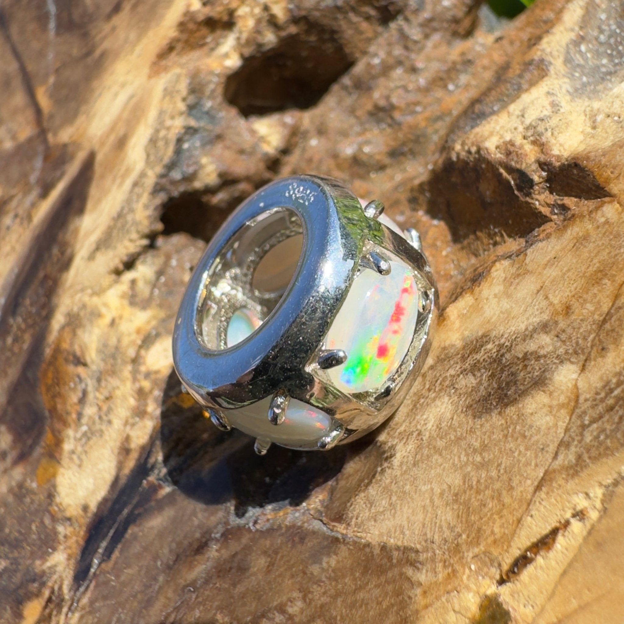 1.5ct Coober Pedy Opal Pandora Style Bead ~ 'Coober Collection' | 925 Sterling Silver | Solid Australian Opal