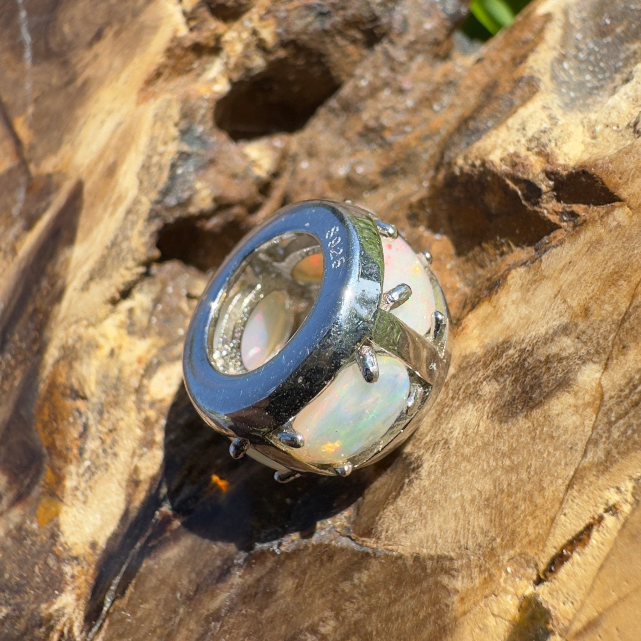 1.5ct Coober Pedy Opal Pandora Style Bead ~ 'Coober Collection' | 925 Sterling Silver | Solid Australian Opal
