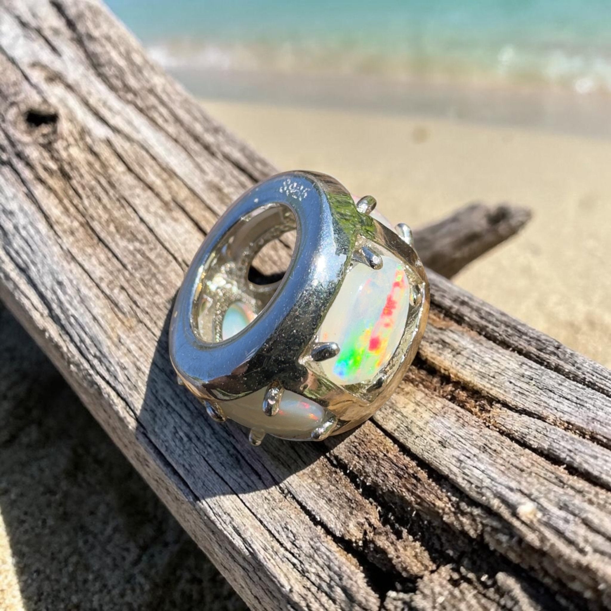 1.5ct Coober Pedy Opal Pandora Style Bead ~ 'Coober Collection' | 925 Sterling Silver | Solid Australian Opal