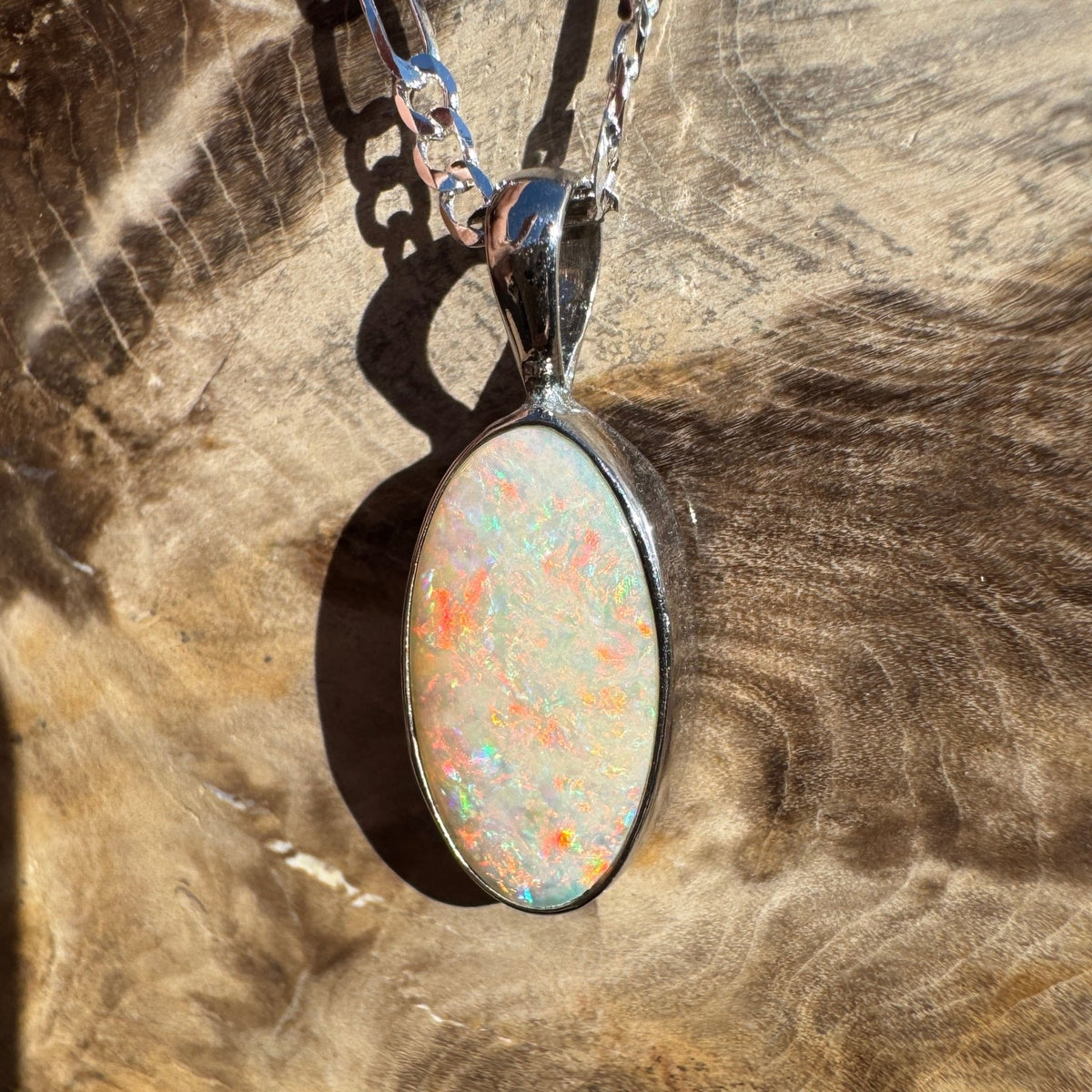 1.5ct Lightning Ridge Opal Pendant Necklace ~ 'Lake Bumbunga Blush' | 925 Sterling Silver | Solid Australian Opal