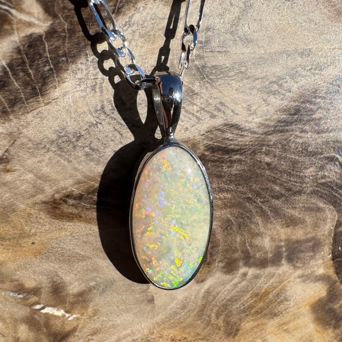 1.5ct Lightning Ridge Opal Pendant Necklace ~ 'Lake Bumbunga Blush' | 925 Sterling Silver | Solid Australian Opal