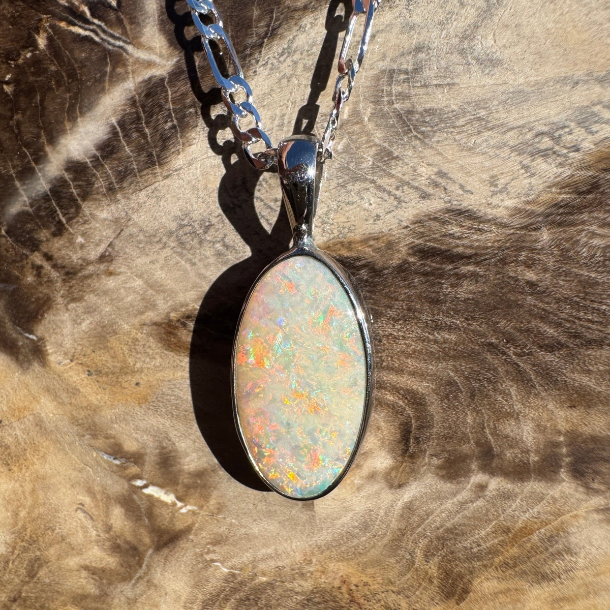 1.5ct Lightning Ridge Opal Pendant Necklace ~ 'Lake Bumbunga Blush' | 925 Sterling Silver | Solid Australian Opal