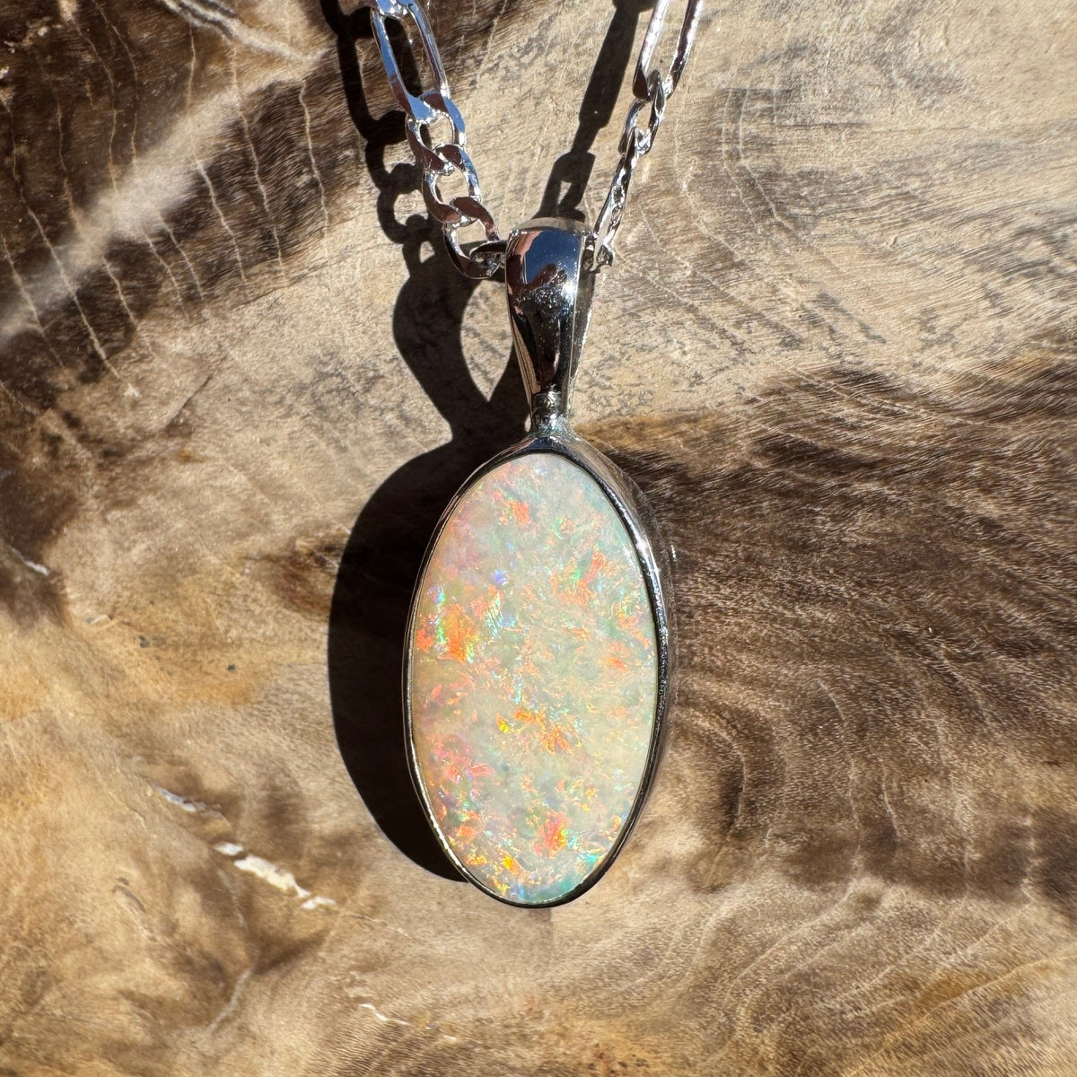 1.5ct Lightning Ridge Opal Pendant Necklace ~ 'Lake Bumbunga Blush' | 925 Sterling Silver | Solid Australian Opal