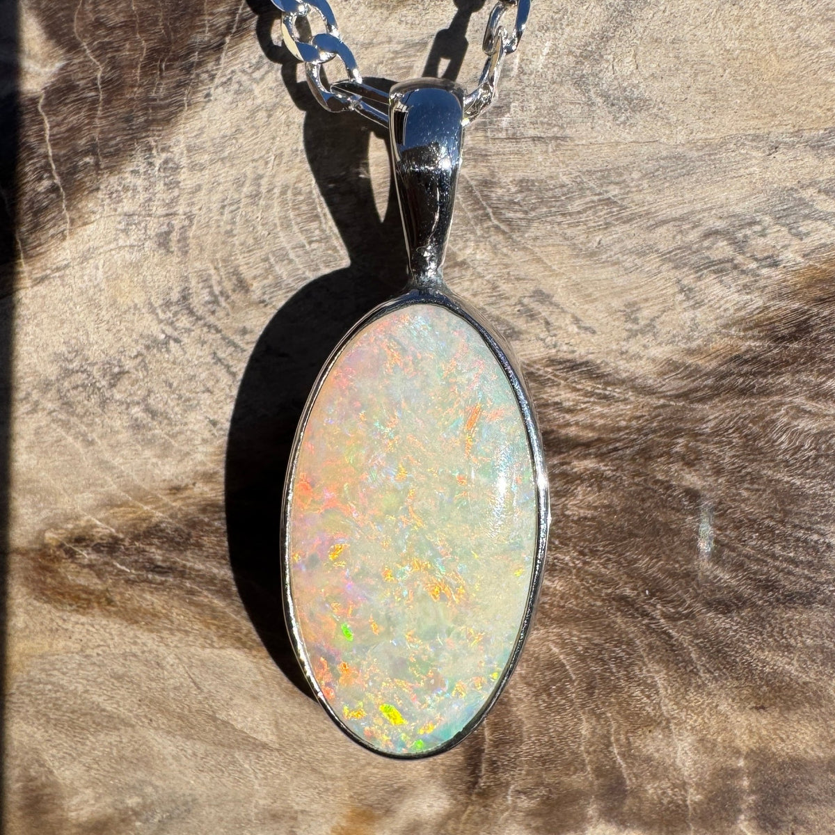 1.5ct Lightning Ridge Opal Pendant Necklace ~ 'Lake Bumbunga Blush' | 925 Sterling Silver | Solid Australian Opal
