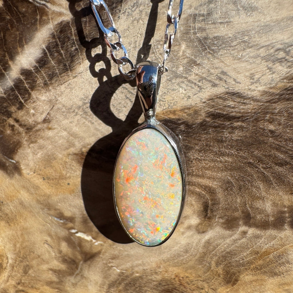 1.5ct Lightning Ridge Opal Pendant Necklace ~ 'Lake Bumbunga Blush' | 925 Sterling Silver | Solid Australian Opal