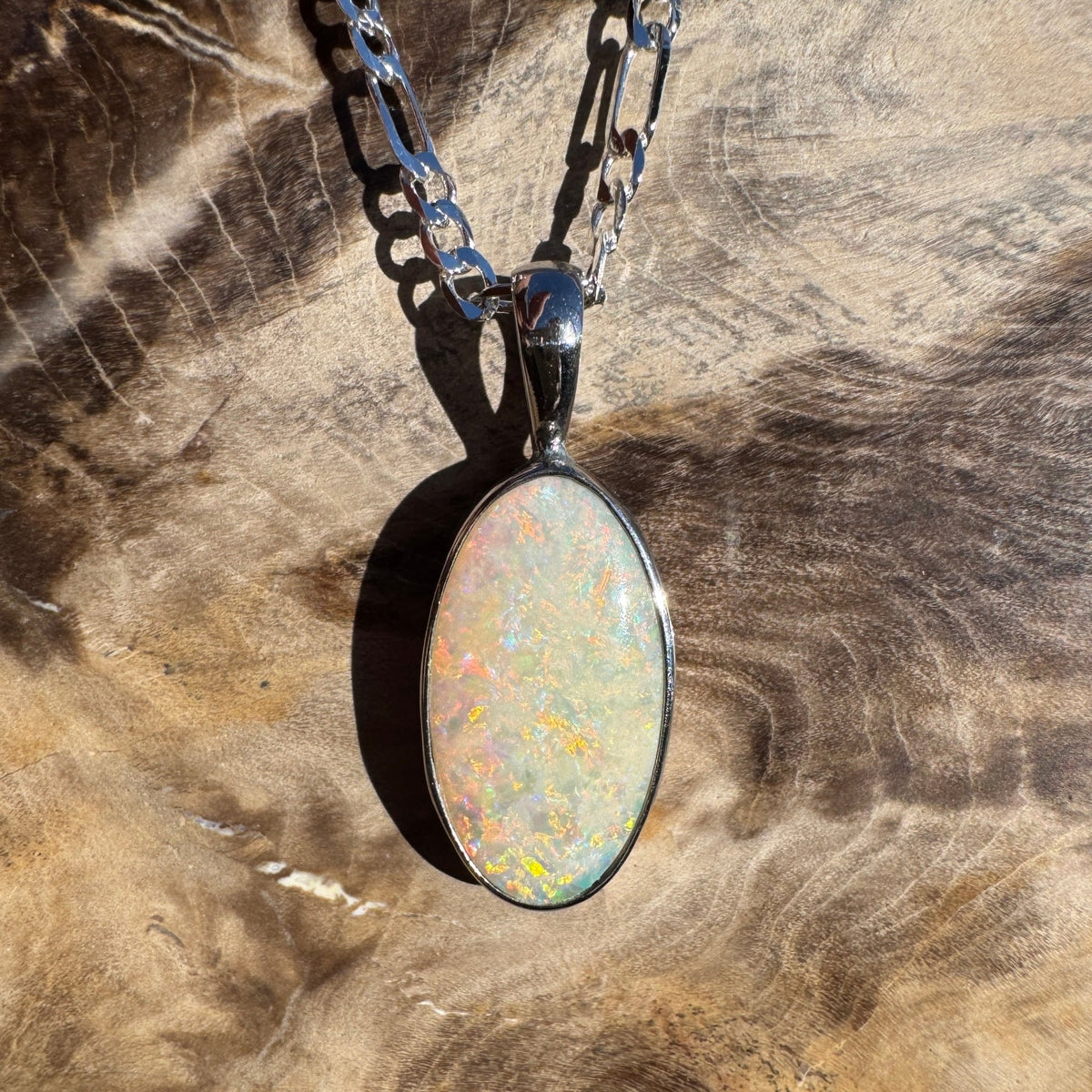 1.5ct Lightning Ridge Opal Pendant Necklace ~ 'Lake Bumbunga Blush' | 925 Sterling Silver | Solid Australian Opal