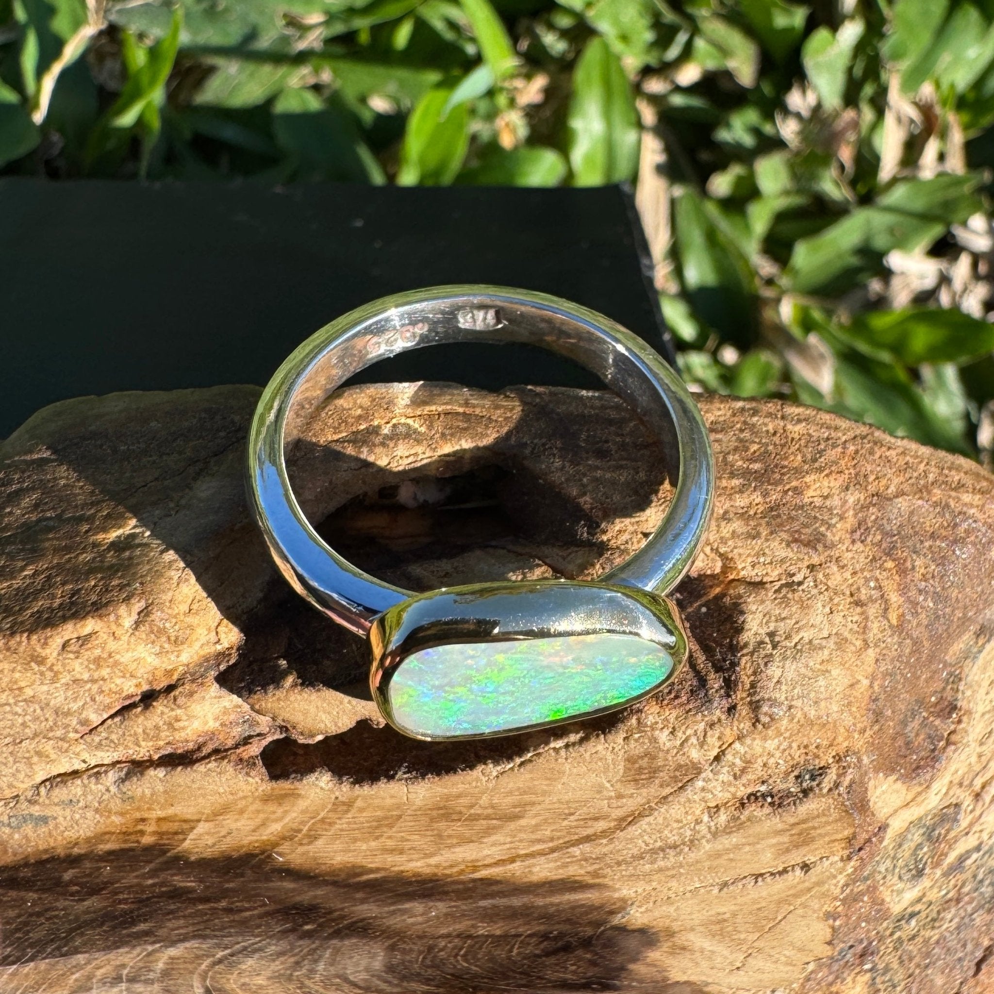 1.5ct Lightning Ridge Opal Ring ~ 'Kakadu Storm Light' | Two-Tone 9ct Gold & 925 Sterling Silver | Solid Australian Opal