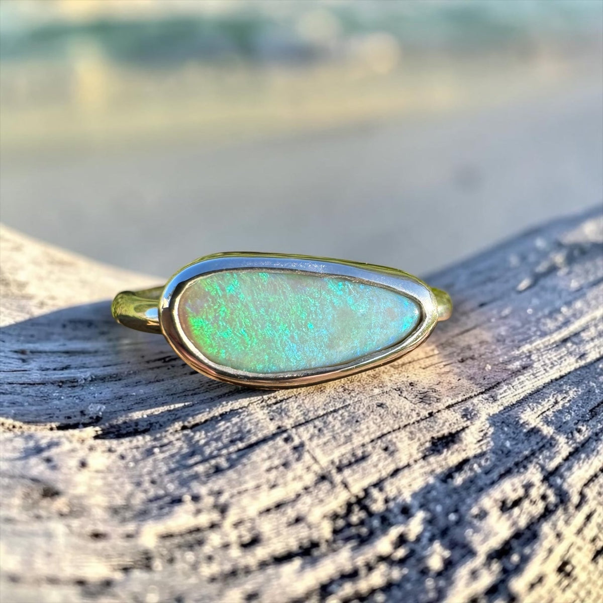 1.5ct Lightning Ridge Opal Ring ~ 'Snowy River Blue' | 925 Sterling Silver | Solid Australian Opal
