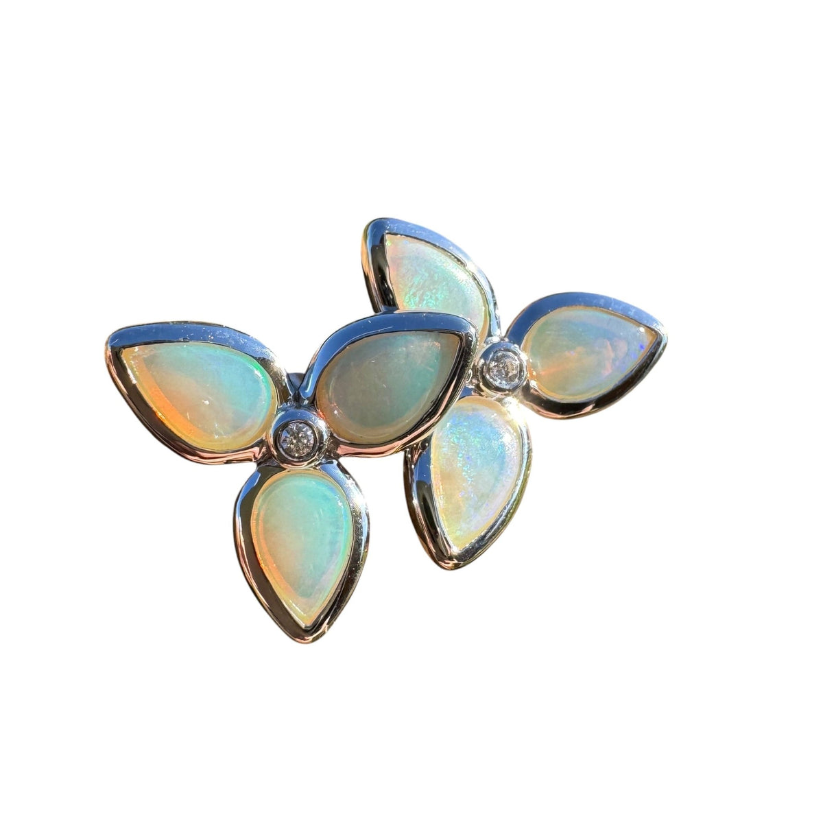 1.6ct Coober Pedy Crystal Opal Earrings ~ 'Tarkine Fern Sparkle' | 925 Sterling Silver | Solid Australian Opal