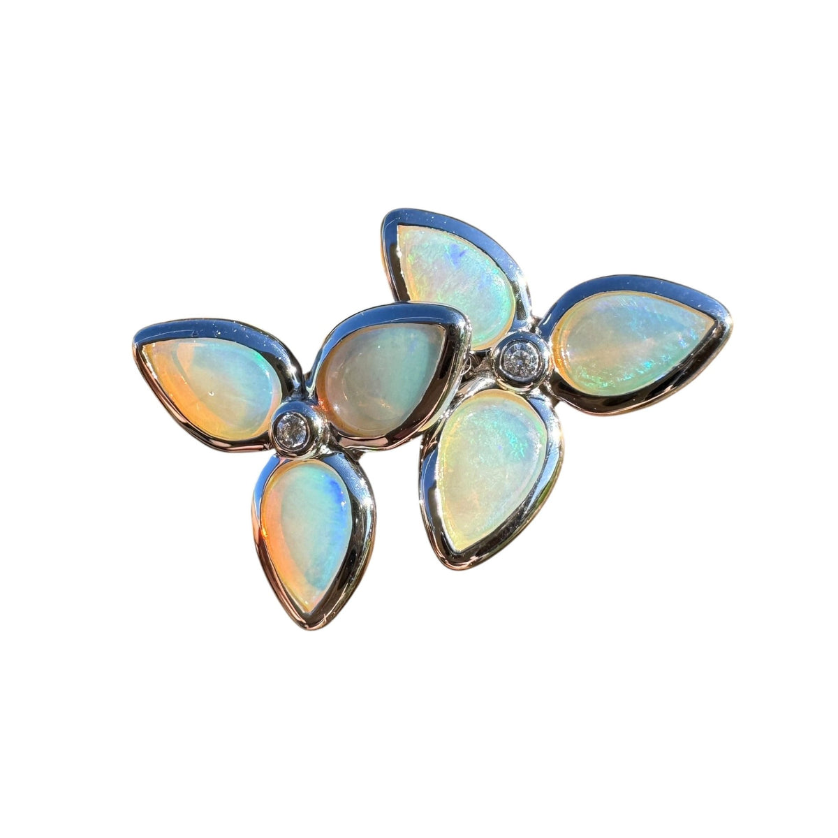 1.6ct Coober Pedy Crystal Opal Earrings ~ 'Tarkine Fern Sparkle' | 925 Sterling Silver | Solid Australian Opal
