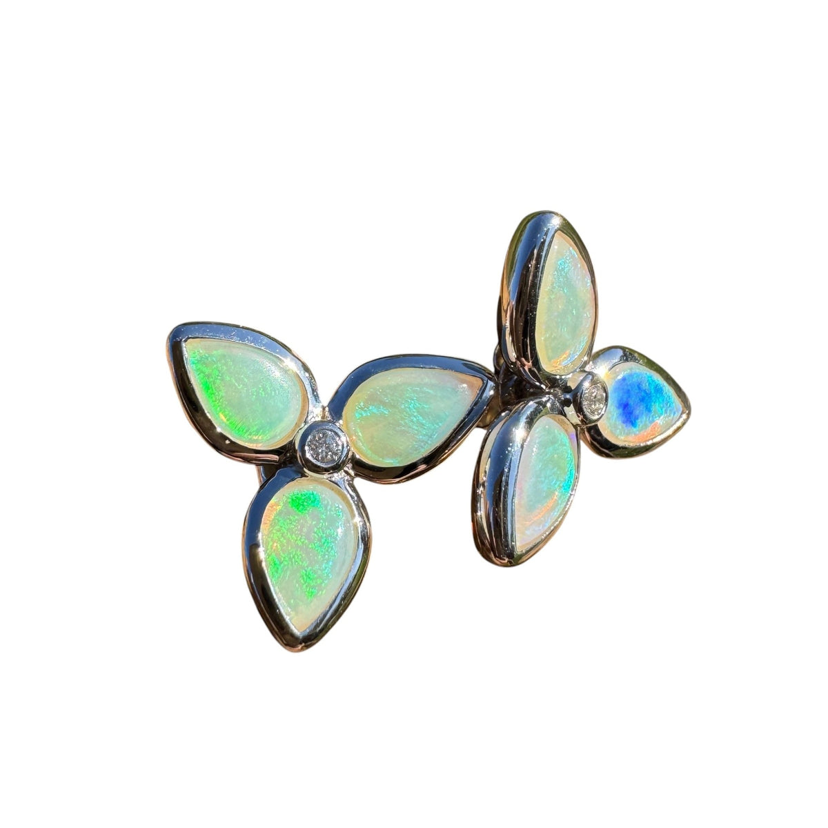 1.6ct Coober Pedy Crystal Opal Earrings ~ 'Tarkine Fern Sparkle' | 925 Sterling Silver | Solid Australian Opal