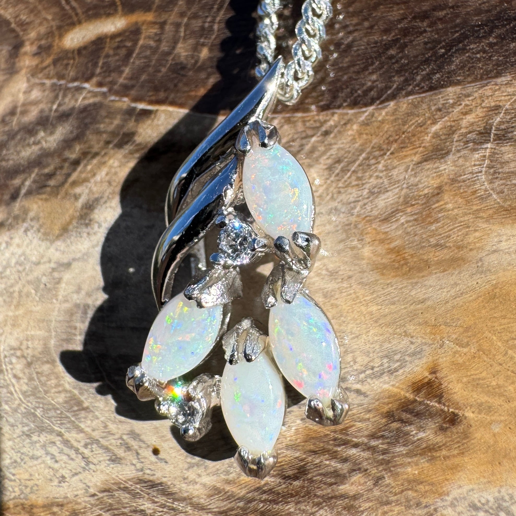1.6ct Coober Pedy Opal Pendant Necklace ~ 'Kata Tjuta Sprinkle' | 925 Sterling Silver | Solid Australian Opal