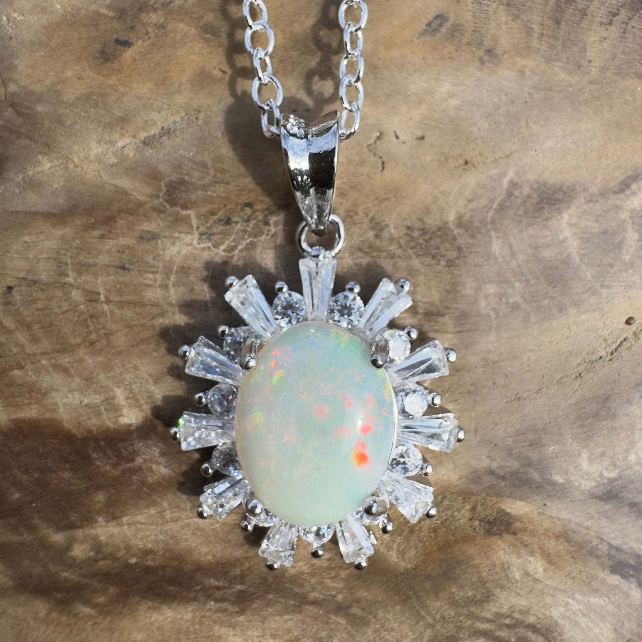 1.6ct Coober Pedy Opal Pendant Necklace ~ 'Kimberley Mist' | 925 Sterling Silver | Solid Australian Opal