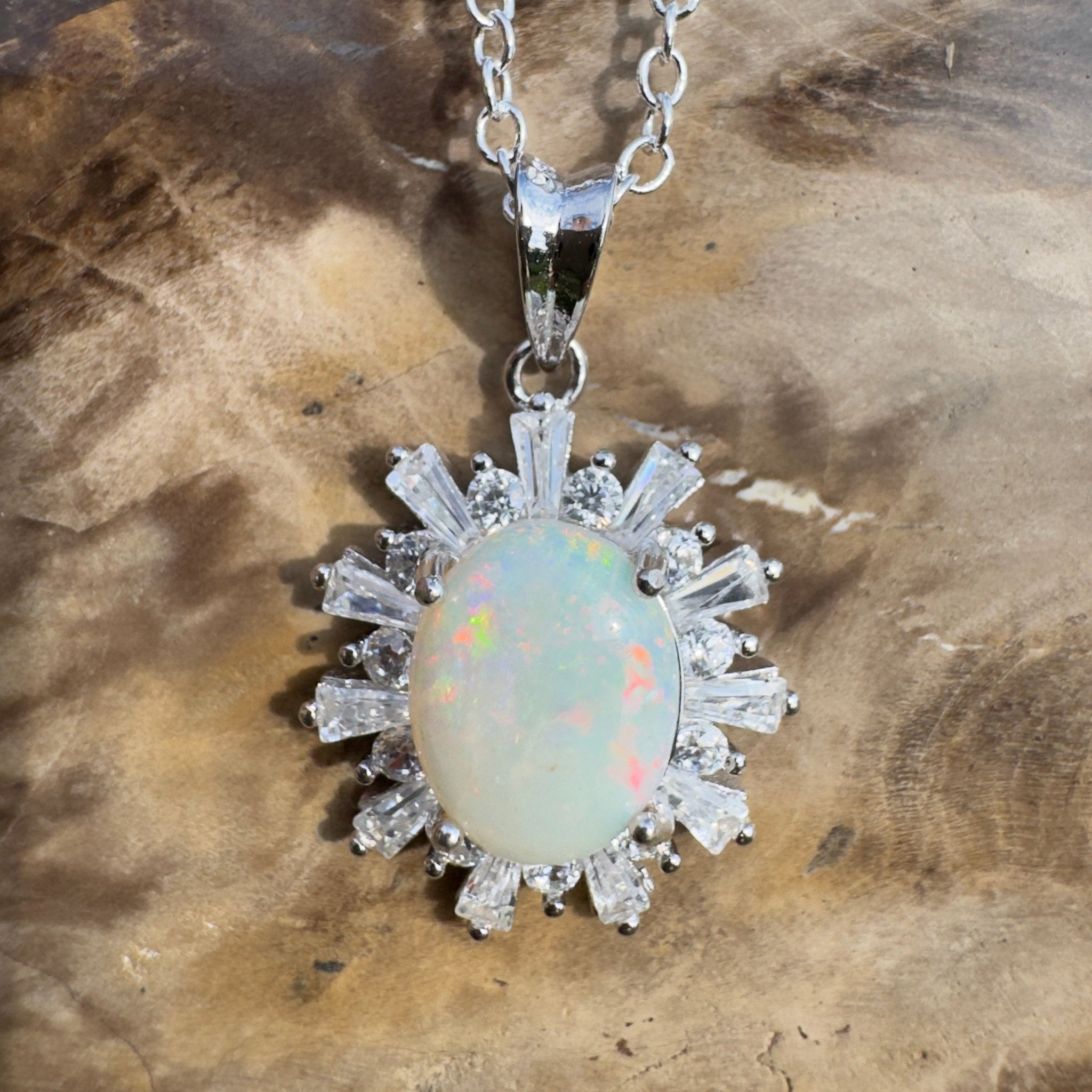 1.6ct Coober Pedy Opal Pendant Necklace ~ 'Kimberley Mist' | 925 Sterling Silver | Solid Australian Opal