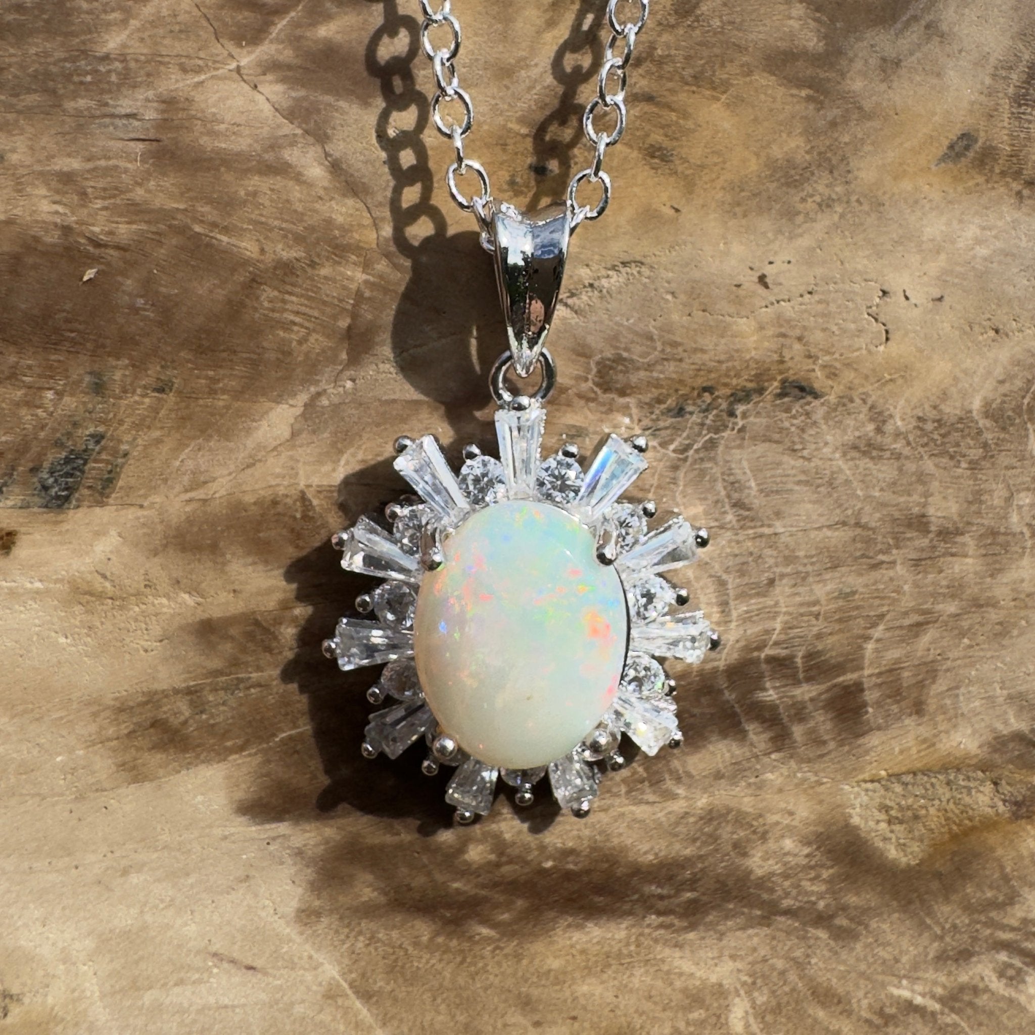 1.6ct Coober Pedy Opal Pendant Necklace ~ 'Kimberley Mist' | 925 Sterling Silver | Solid Australian Opal