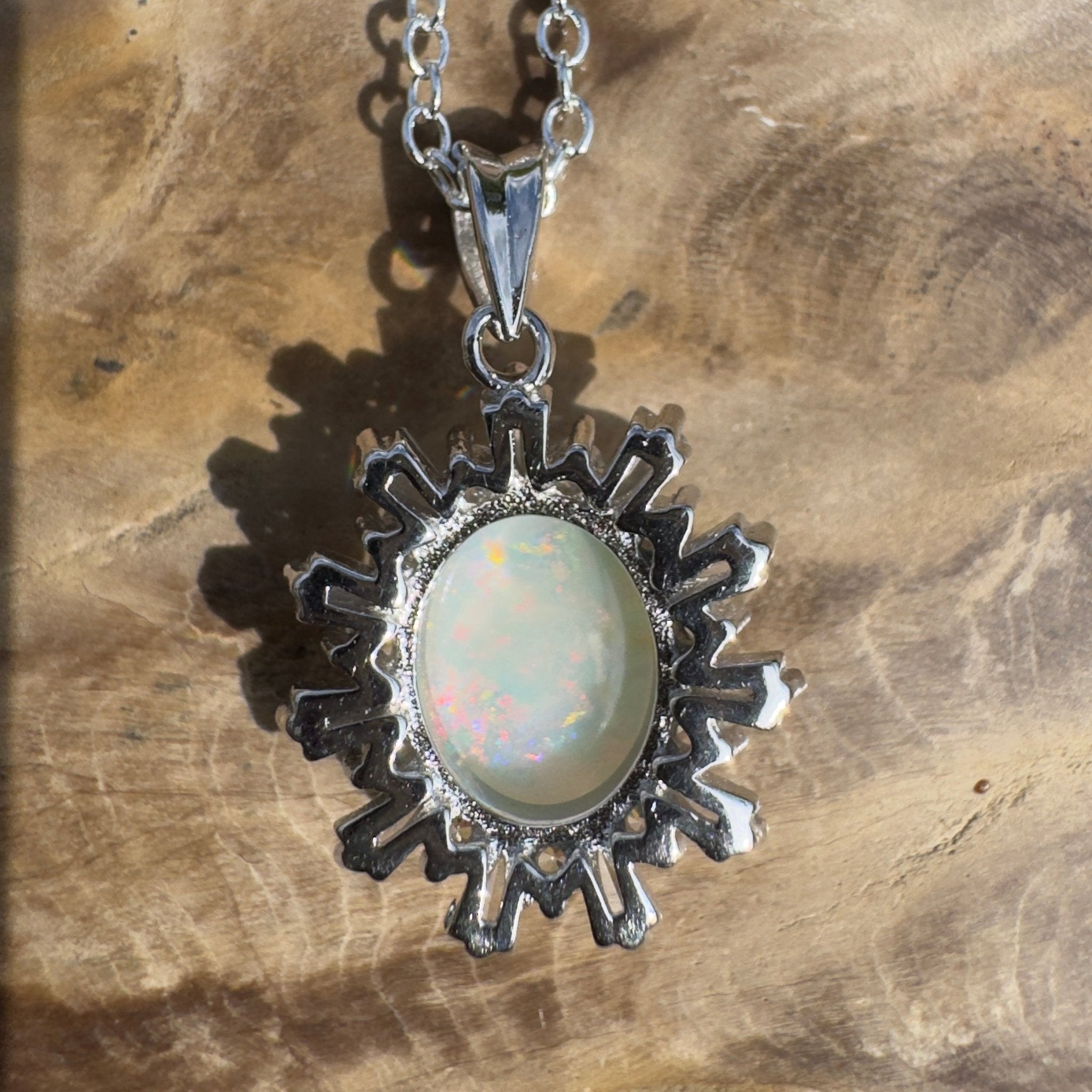 1.6ct Coober Pedy Opal Pendant Necklace ~ 'Kimberley Mist' | 925 Sterling Silver | Solid Australian Opal