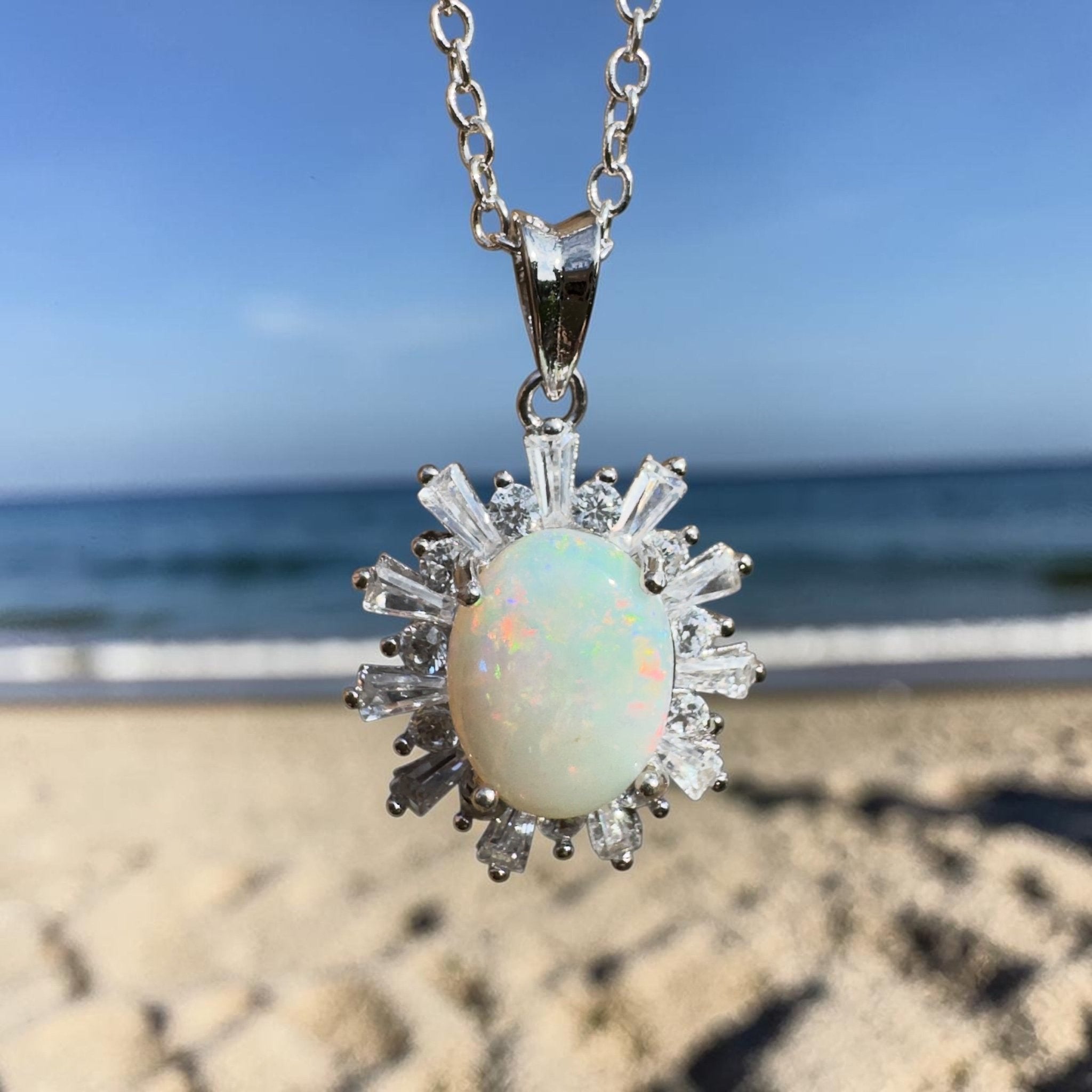 1.6ct Coober Pedy Opal Pendant Necklace ~ 'Kimberley Mist' | 925 Sterling Silver | Solid Australian Opal