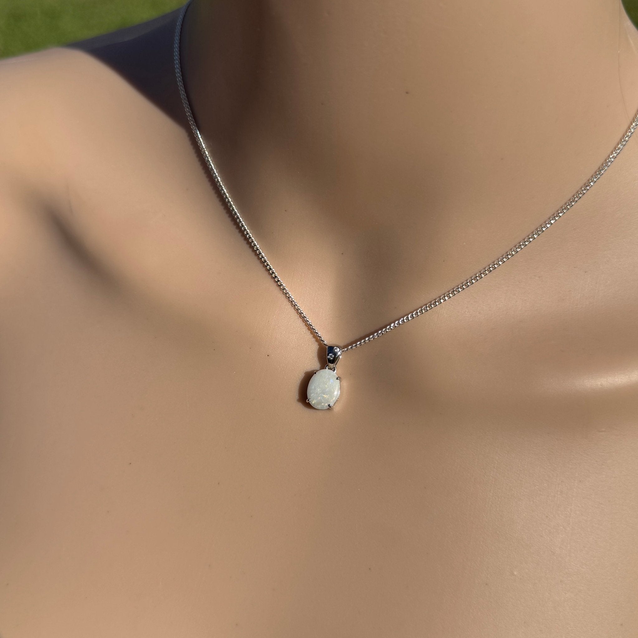 1.6ct Coober Pedy Opal Pendant Necklace ~ 'Mintaro Mist' | 925 Sterling Silver | Solid Australian Opal