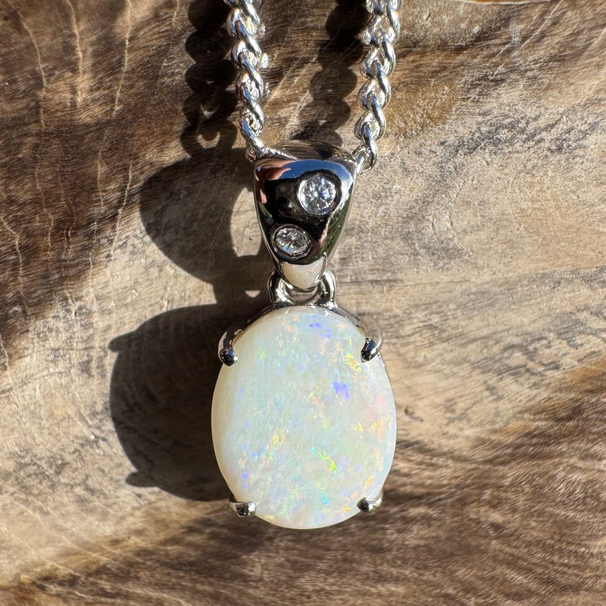 1.6ct Coober Pedy Opal Pendant Necklace ~ 'Mintaro Mist' | 925 Sterling Silver | Solid Australian Opal
