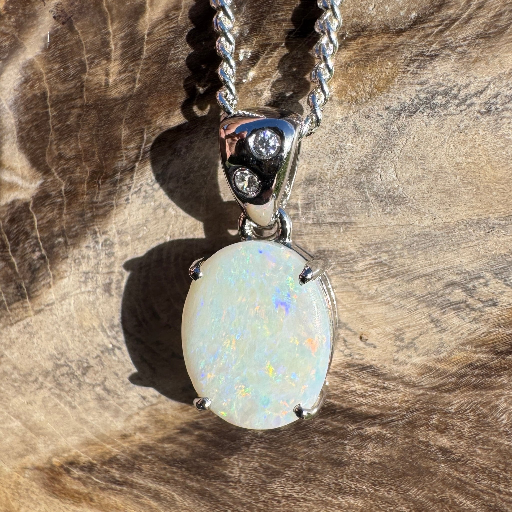 1.6ct Coober Pedy Opal Pendant Necklace ~ 'Mintaro Mist' | 925 Sterling Silver | Solid Australian Opal