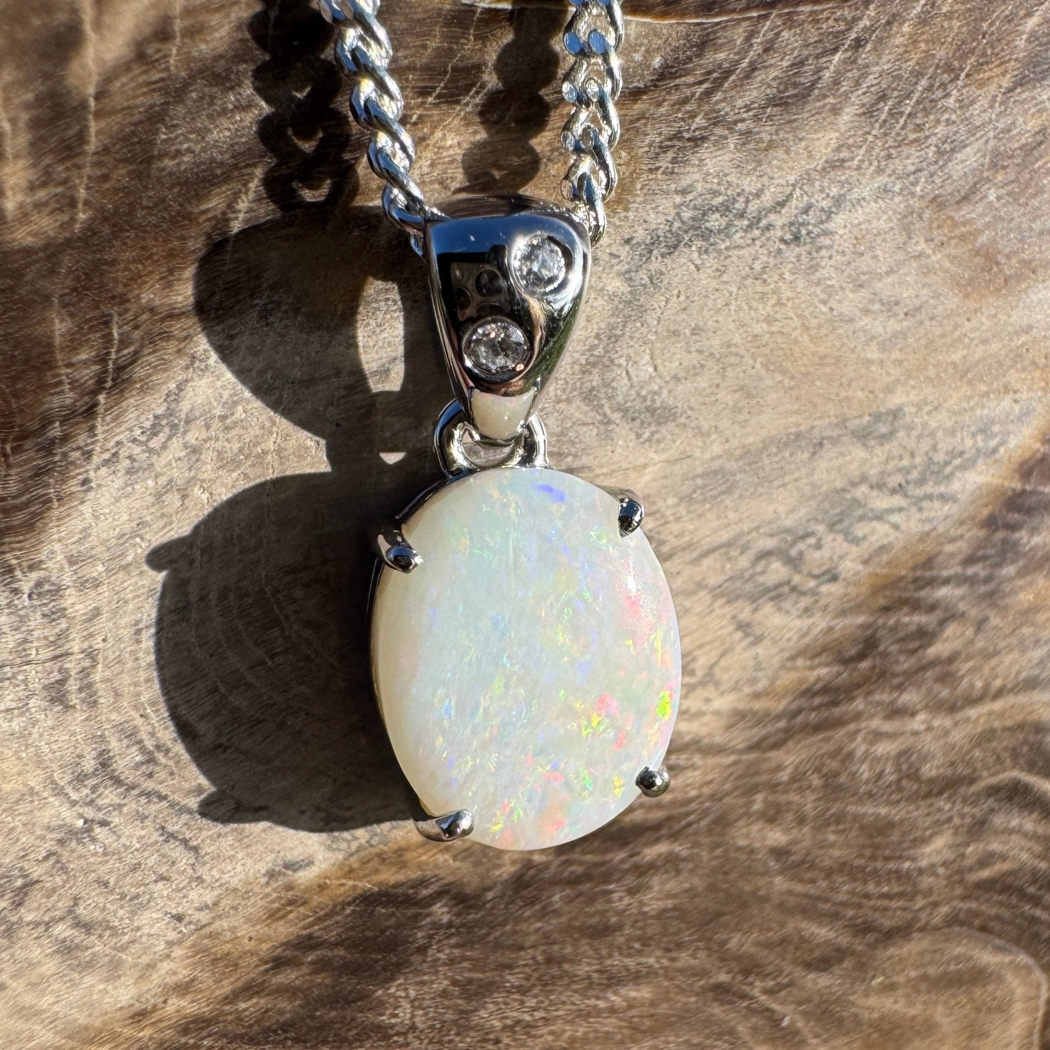 1.6ct Coober Pedy Opal Pendant Necklace ~ 'Mintaro Mist' | 925 Sterling Silver | Solid Australian Opal