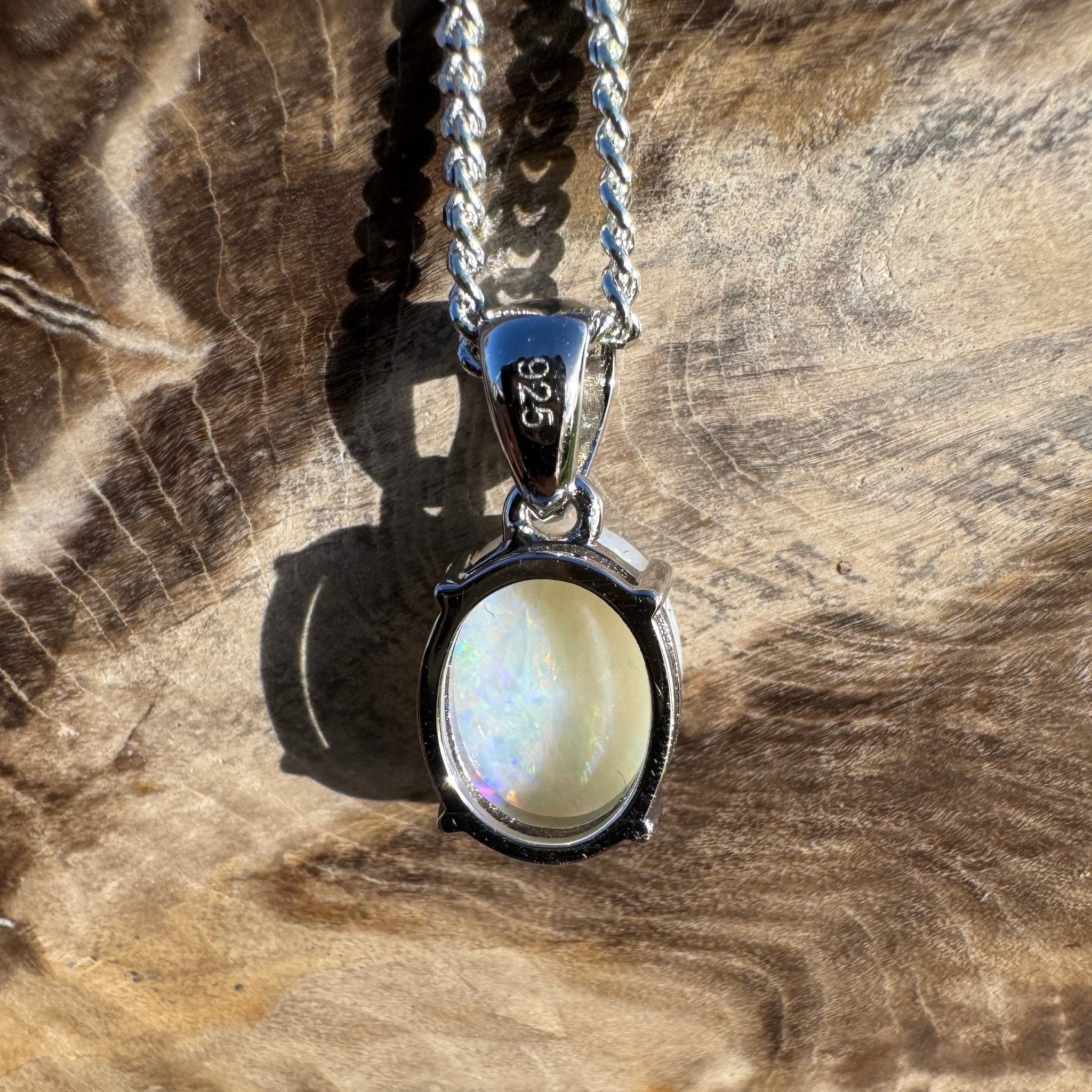 1.6ct Coober Pedy Opal Pendant Necklace ~ 'Mintaro Mist' | 925 Sterling Silver | Solid Australian Opal