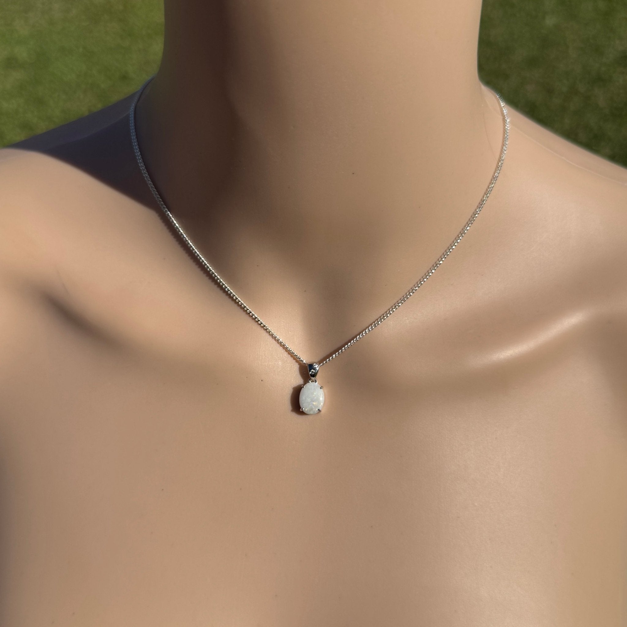 1.6ct Coober Pedy Opal Pendant Necklace ~ 'Mintaro Mist' | 925 Sterling Silver | Solid Australian Opal