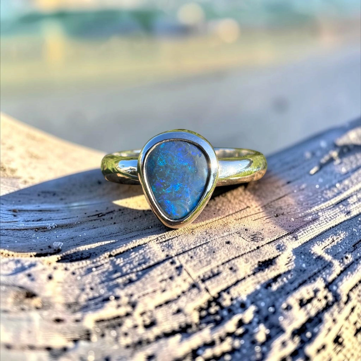 1.6ct Lightning Ridge Black Opal Ring ~ 'Litchfield Pearl' | 925 Sterling Silver | Solid Australian Opal