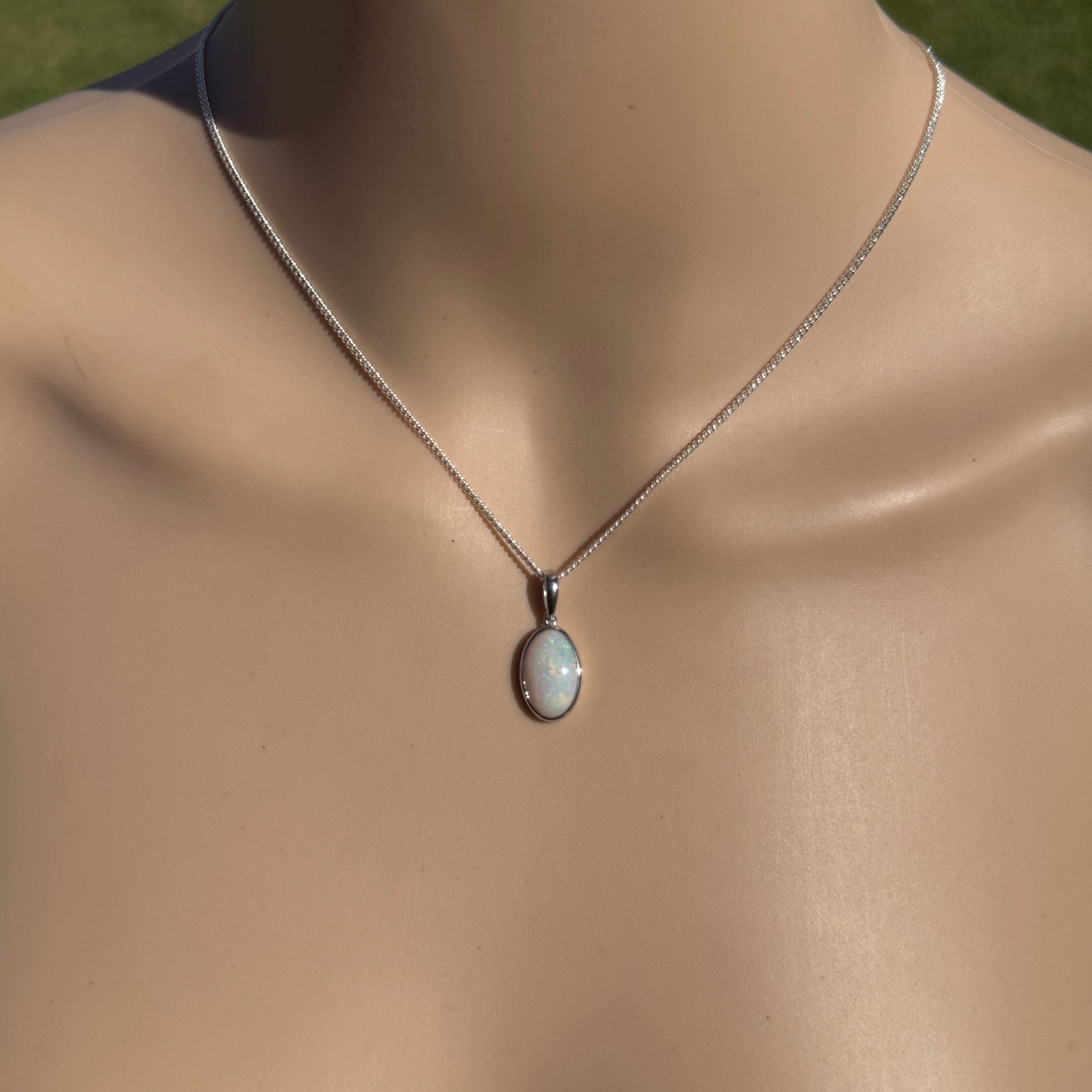 1.75ct Coober Pedy Opal Pendant Necklace ~ 'Horrocks Tide' | 925 Sterling Silver | Solid Australian Opal