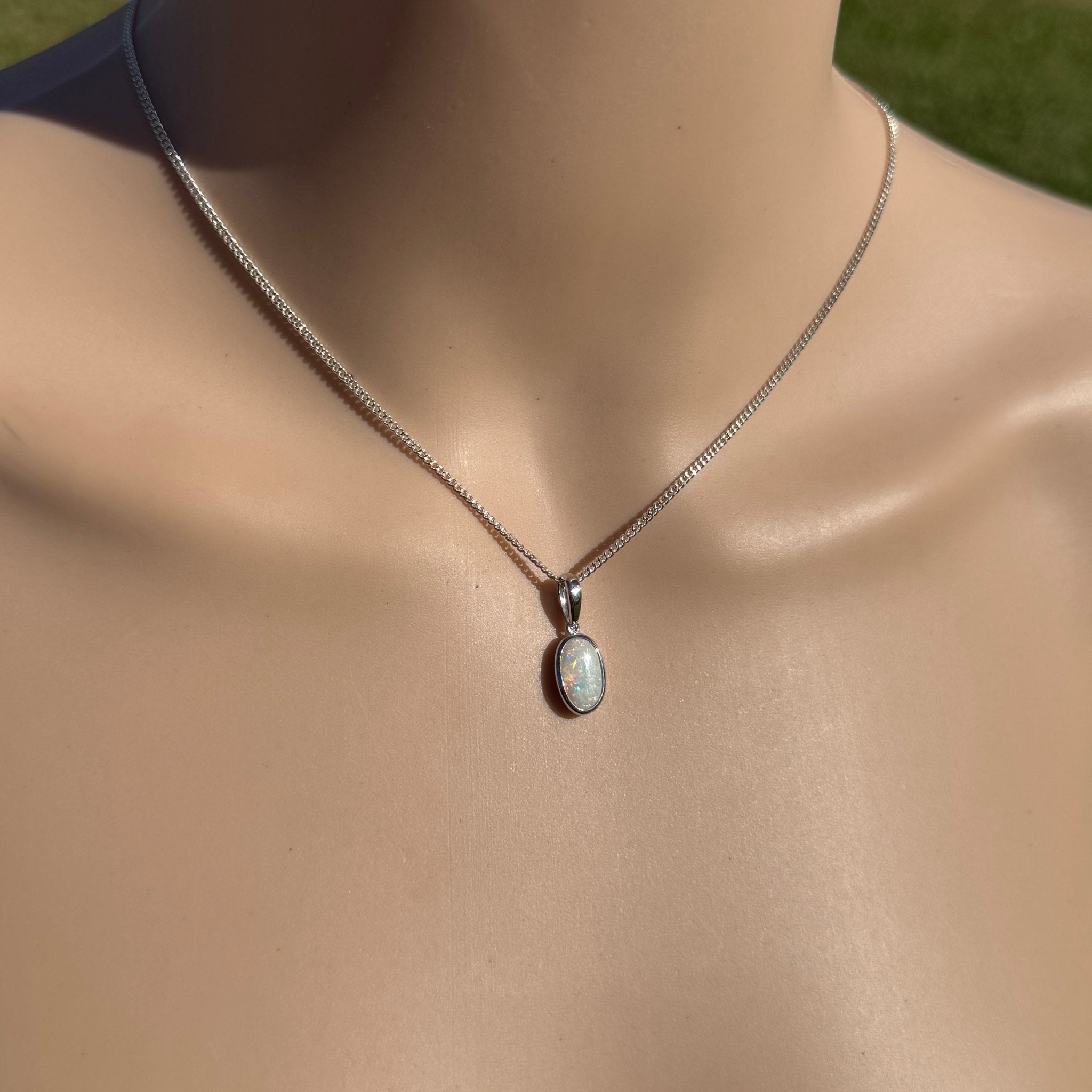 1.75ct Coober Pedy Opal Pendant Necklace ~ 'Horrocks Tide' | 925 Sterling Silver | Solid Australian Opal