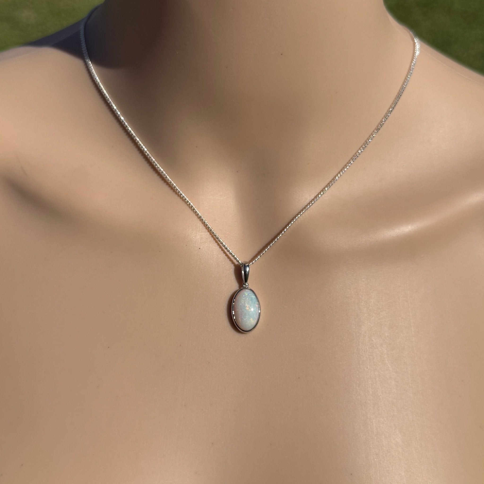 1.75ct Coober Pedy Opal Pendant Necklace ~ 'Horrocks Tide' | 925 Sterling Silver | Solid Australian Opal