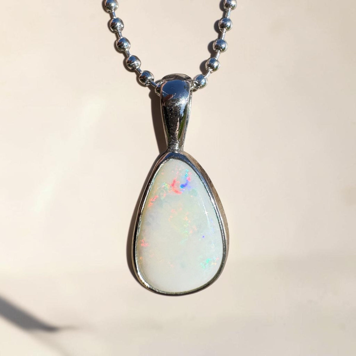 1.7ct Coober Pedy Opal Pendant Necklace ~ 'Baird Bay Coral' | 925 Sterling Silver | Solid Australian Opal