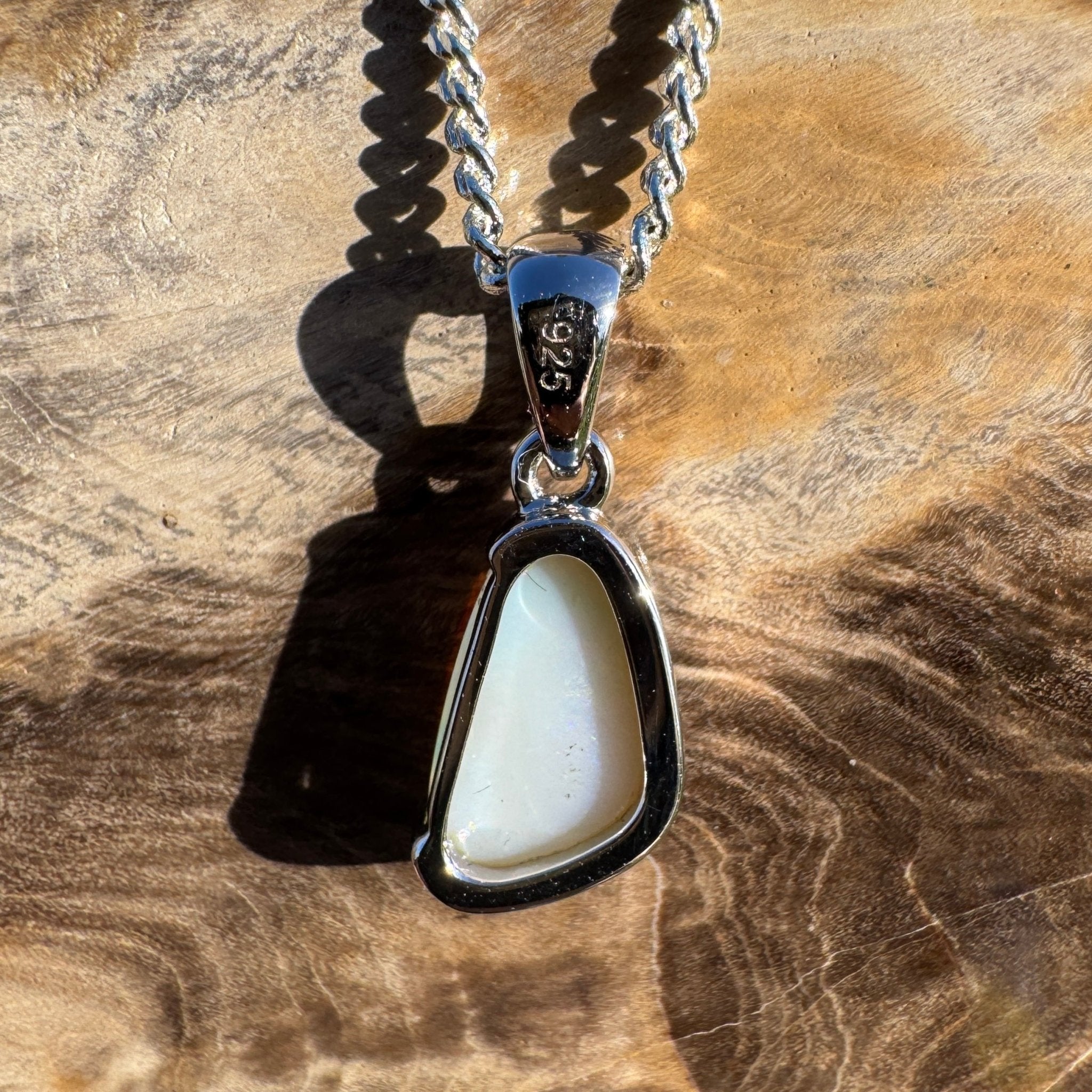 1.7ct Coober Pedy Opal Pendant Necklace ~ 'Burra Highlands Drift' | 925 Sterling Silver | Solid Australian Opal