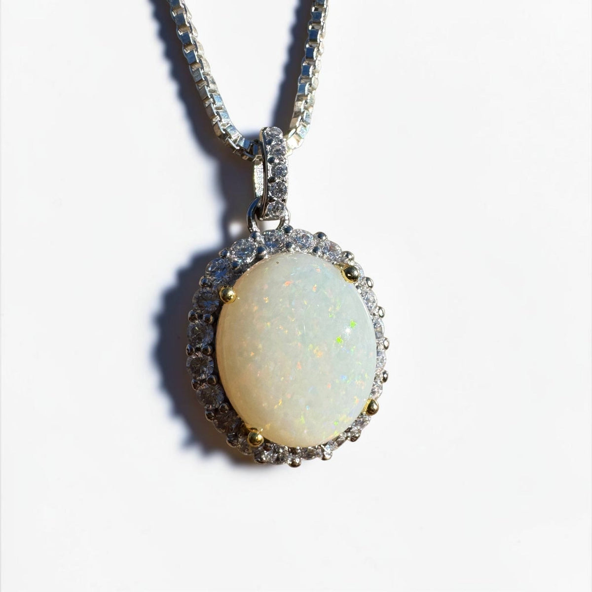 1.7ct Coober Pedy Opal Pendant Necklace ~ 'Grampians Glow' | 925 Sterling Silver | Solid Australian Opal