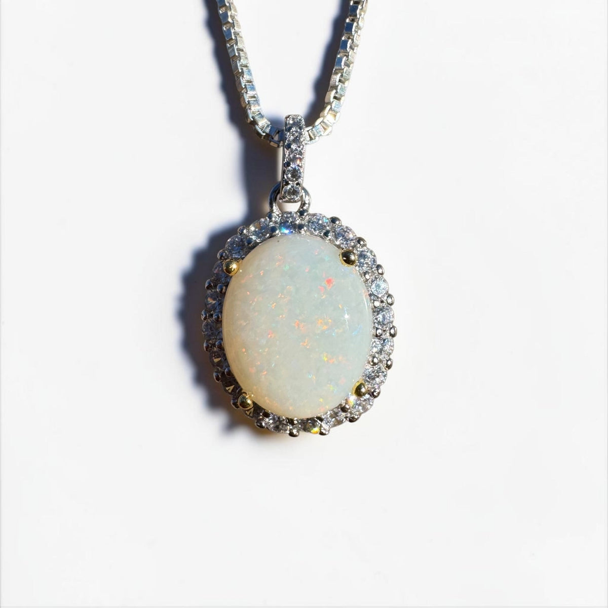 1.7ct Coober Pedy Opal Pendant Necklace ~ 'Grampians Glow' | 925 Sterling Silver | Solid Australian Opal
