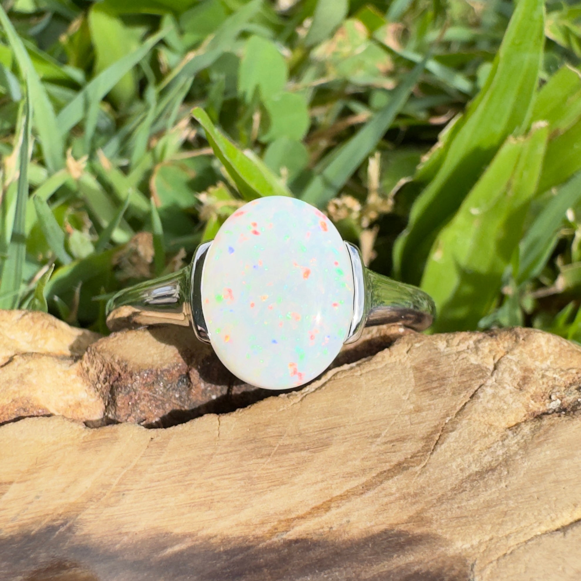 1.7ct Coober Pedy Opal Ring ~ 'Yorke Radiance' | 925 Sterling Silver | Solid Australian Opal