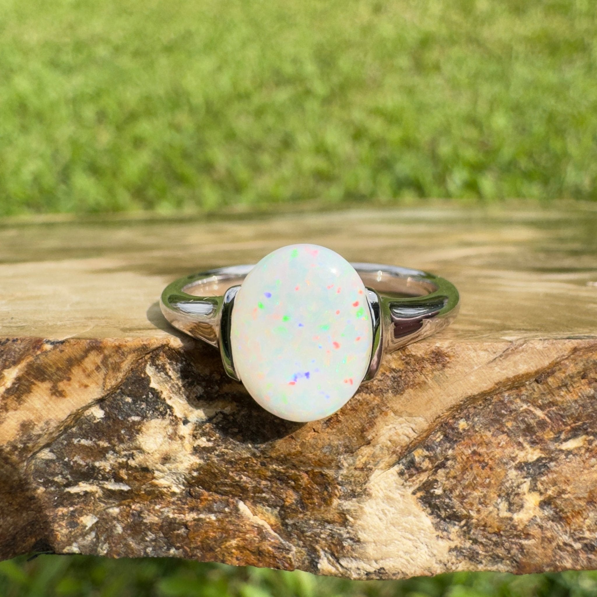 1.7ct Coober Pedy Opal Ring ~ 'Yorke Radiance' | 925 Sterling Silver | Solid Australian Opal