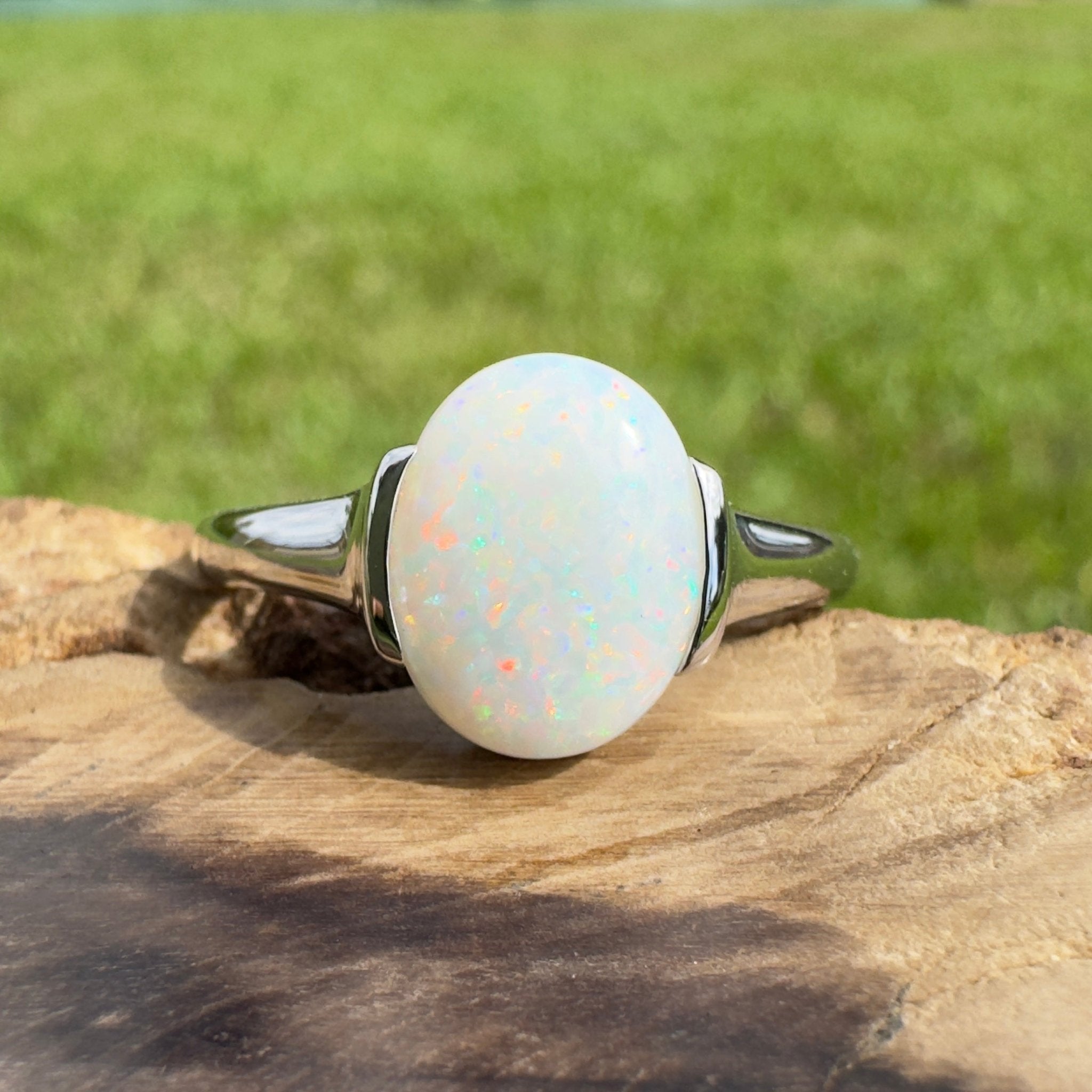 1.7ct Coober Pedy Opal Ring ~ 'Yorke Radiance' | 925 Sterling Silver | Solid Australian Opal