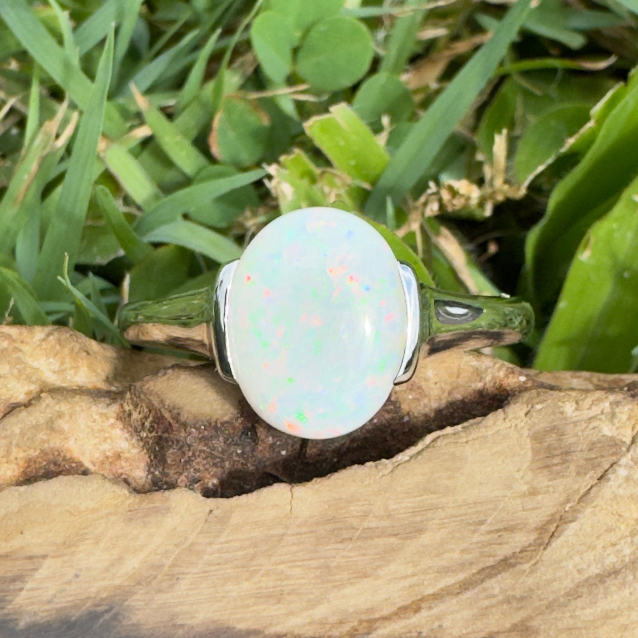 1.7ct Coober Pedy Opal Ring ~ 'Yorke Radiance' | 925 Sterling Silver | Solid Australian Opal