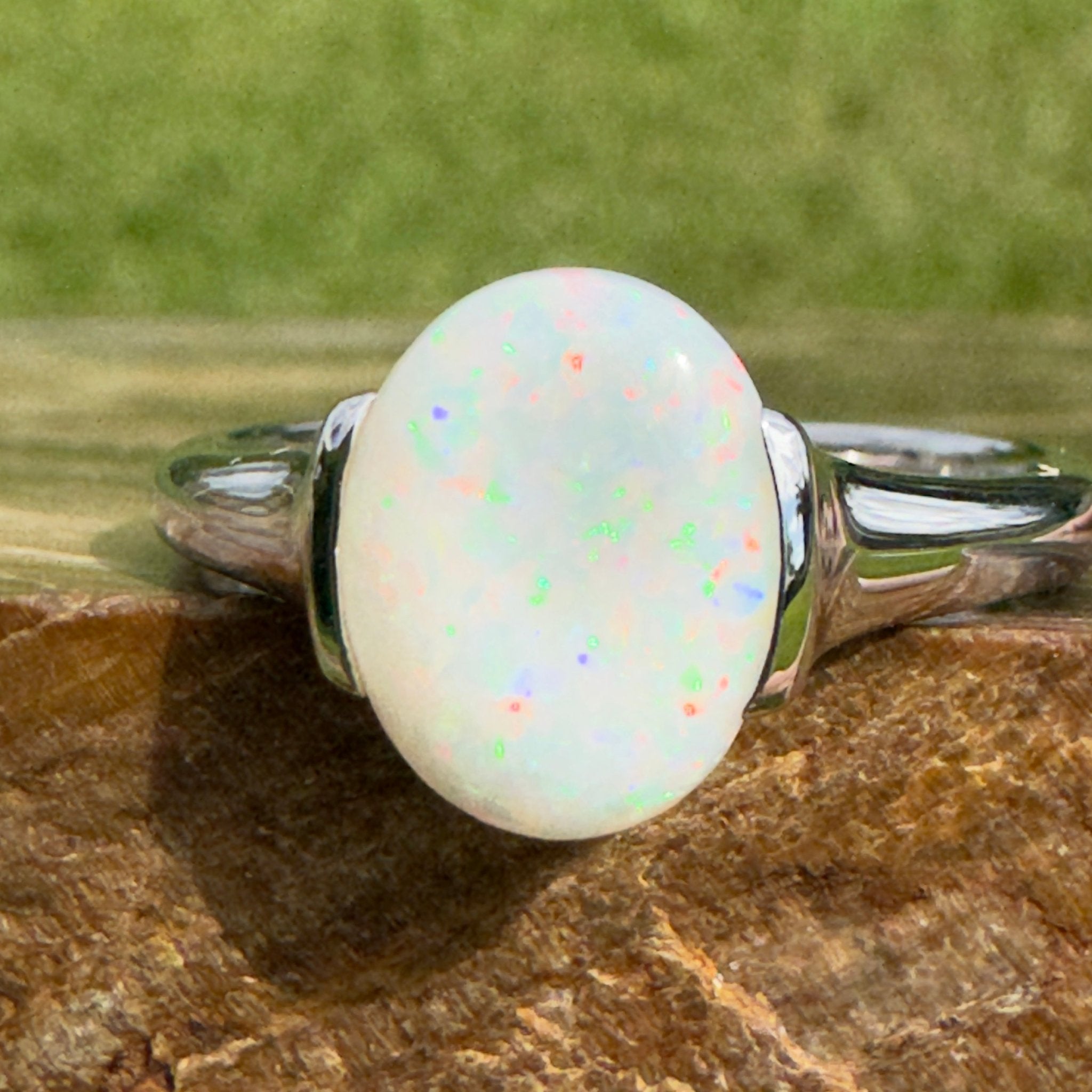 1.7ct Coober Pedy Opal Ring ~ 'Yorke Radiance' | 925 Sterling Silver | Solid Australian Opal
