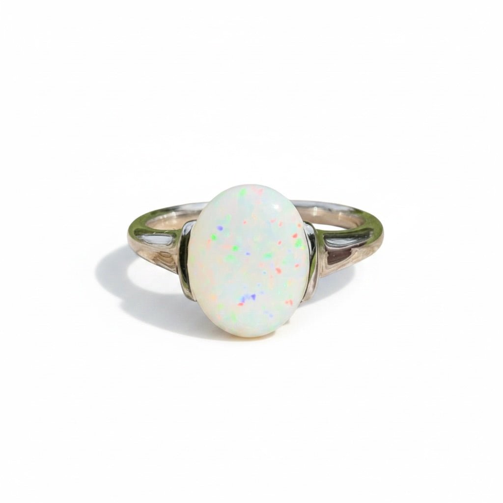 1.7ct Coober Pedy Opal Ring ~ 'Yorke Radiance' | 925 Sterling Silver | Solid Australian Opal