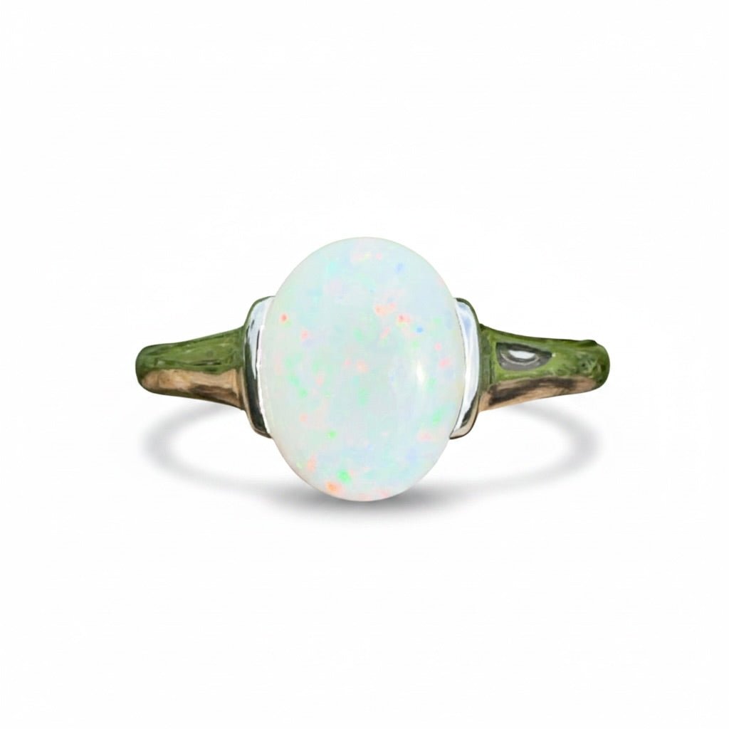1.7ct Coober Pedy Opal Ring ~ 'Yorke Radiance' | 925 Sterling Silver | Solid Australian Opal