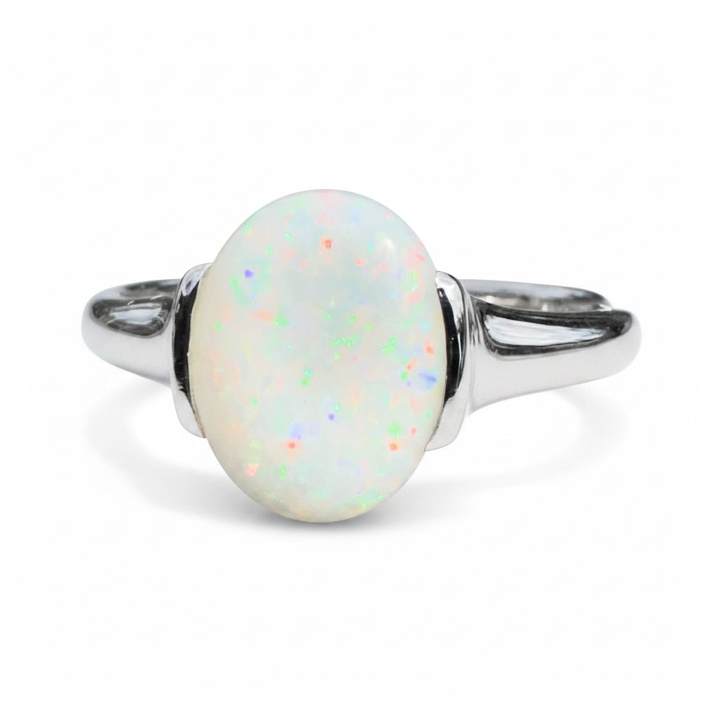 1.7ct Coober Pedy Opal Ring ~ 'Yorke Radiance' | 925 Sterling Silver | Solid Australian Opal