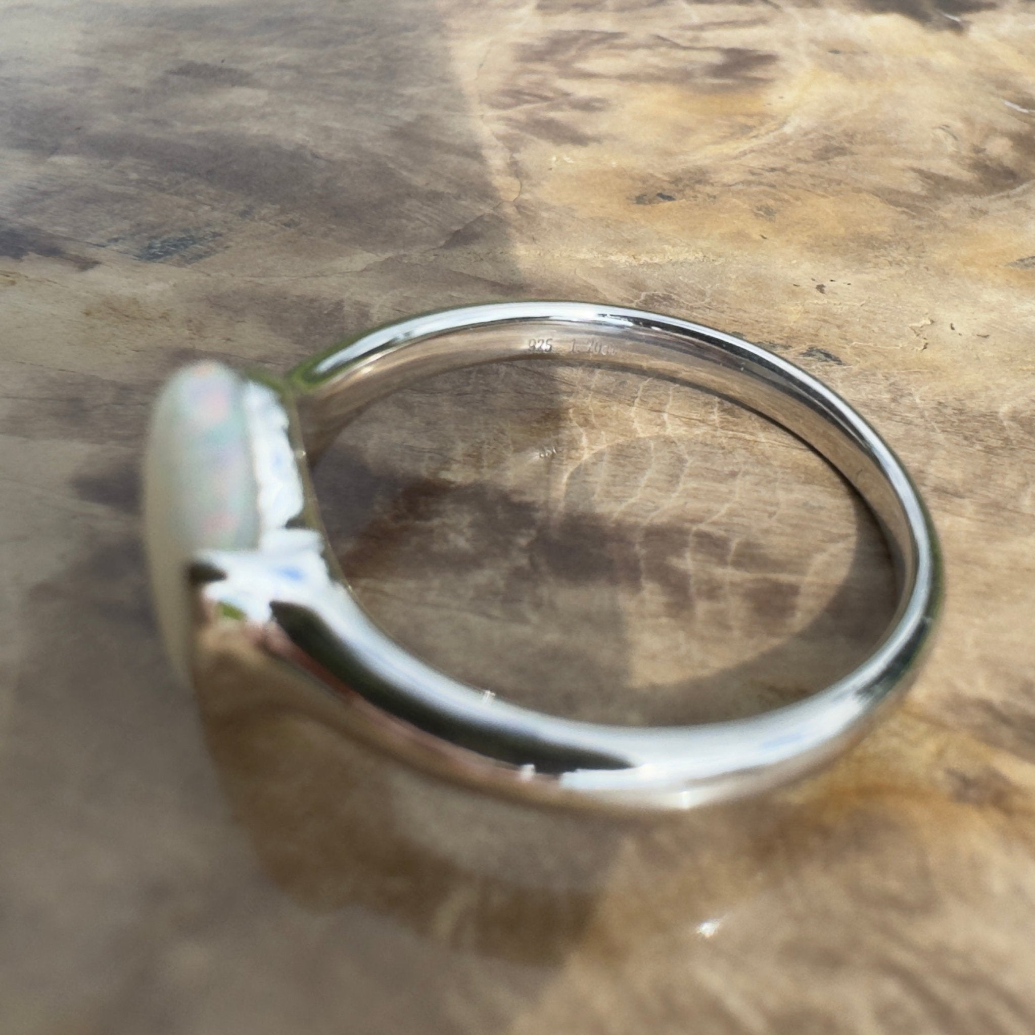 1.7ct Coober Pedy Opal Ring ~ 'Yorke Radiance' | 925 Sterling Silver | Solid Australian Opal