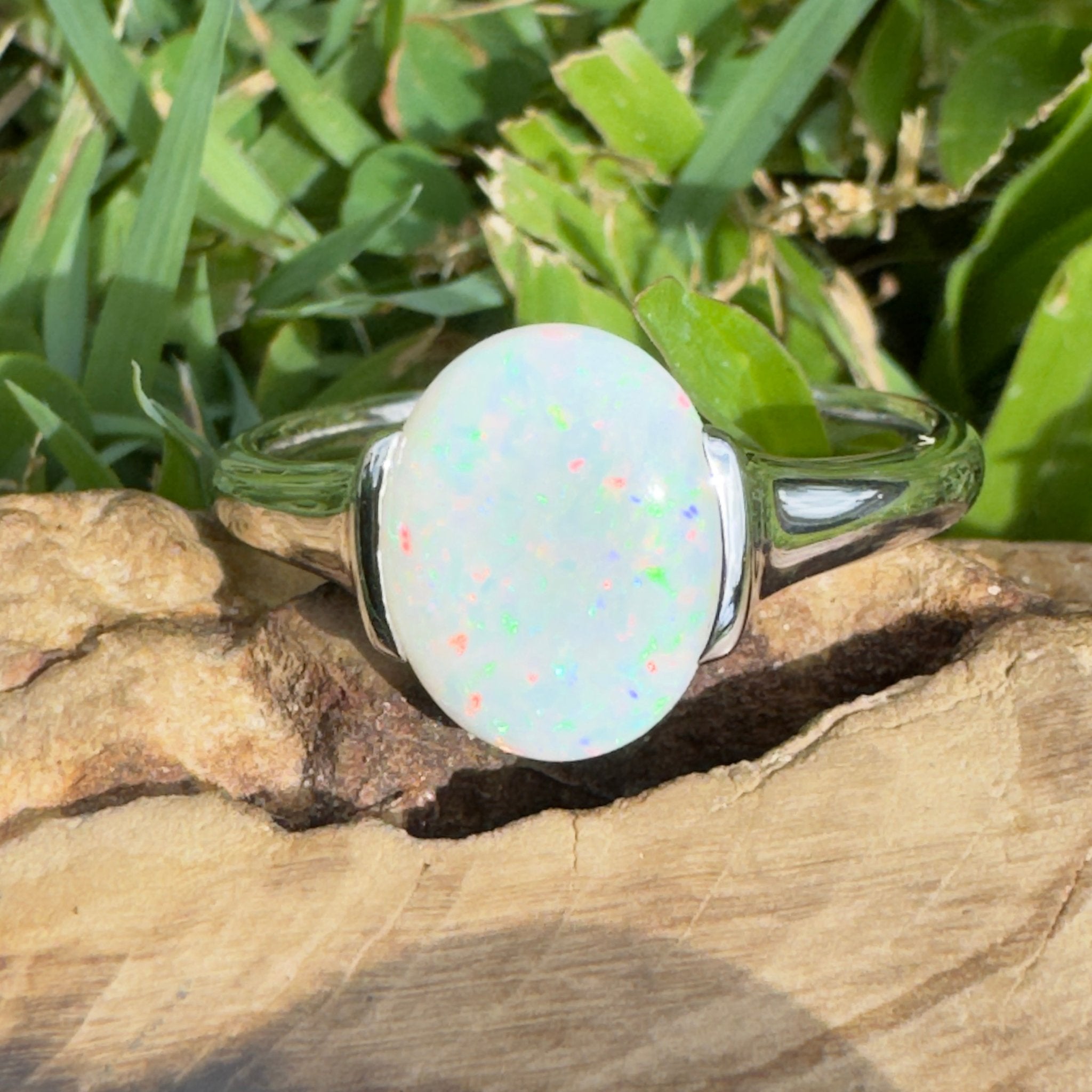 1.7ct Coober Pedy Opal Ring ~ 'Yorke Radiance' | 925 Sterling Silver | Solid Australian Opal