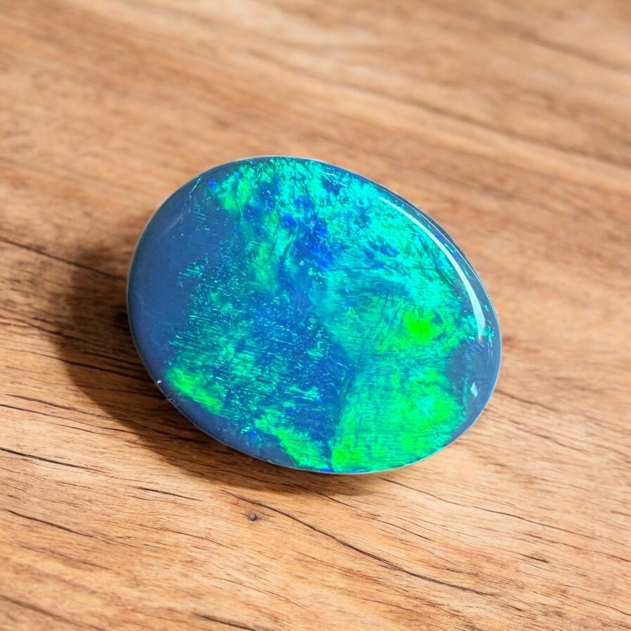 1.7ct Hand - cut Solid Lightning Ridge Semi Black Opal
