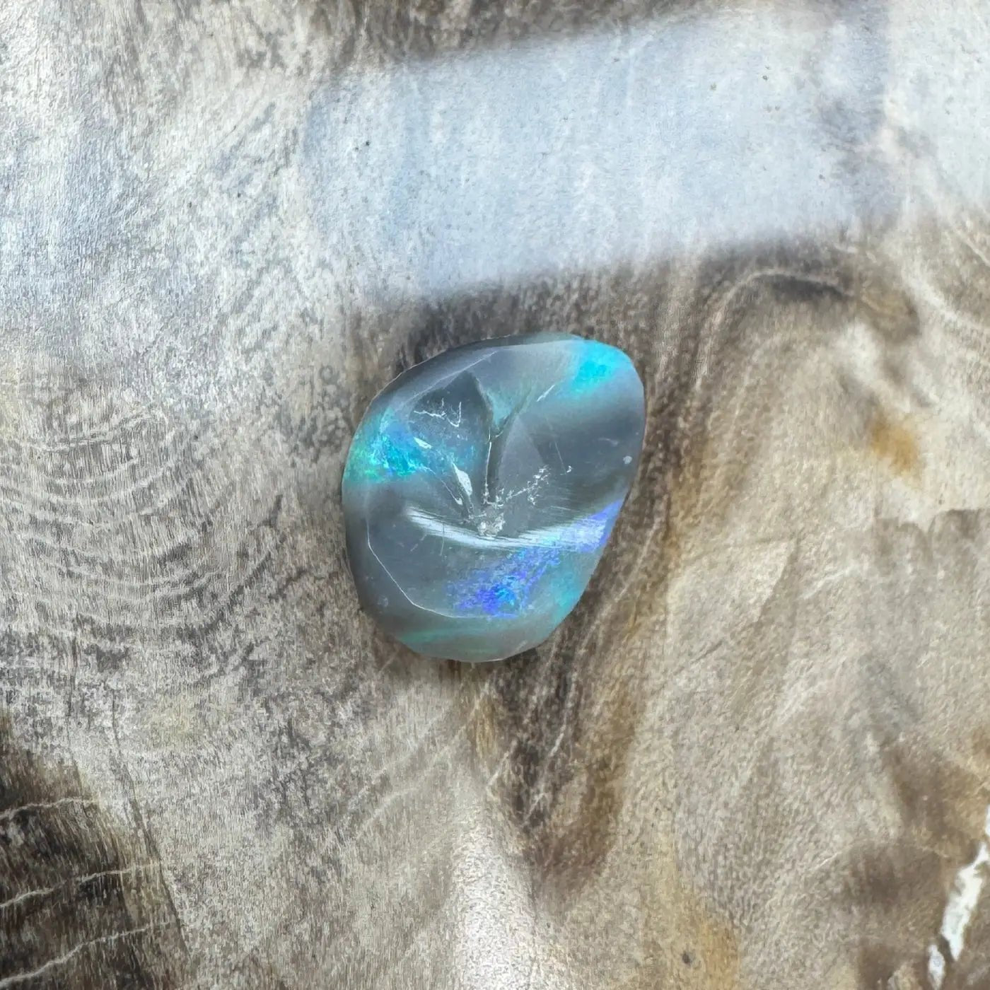 1.7ct Hand - Cut Solid Lightning Ridge Semi Black Opal